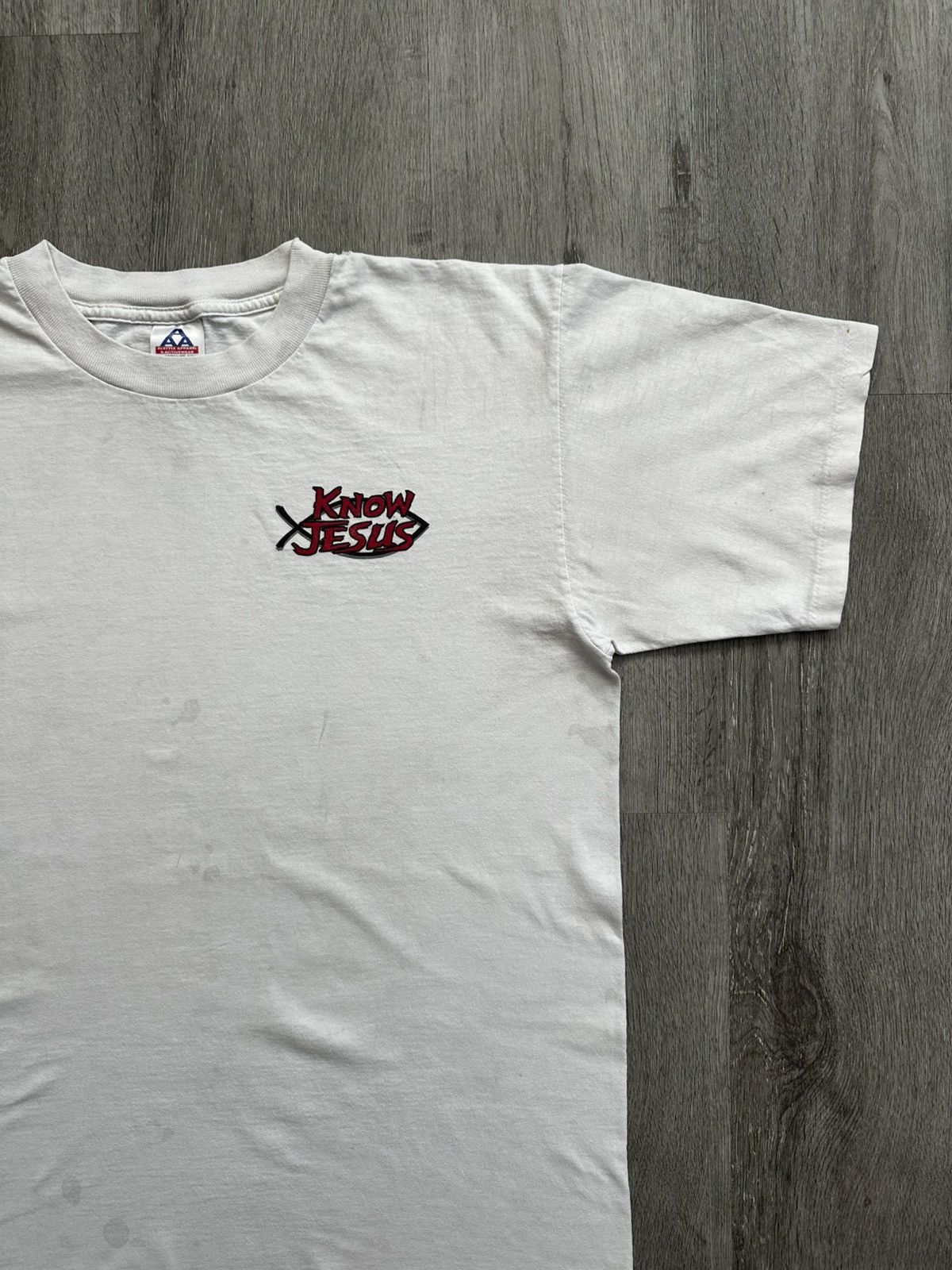 AAA × Vintage Vintage 90s Kërussō Active Know Jesus Shirt Size US L / EU 52-54 / 3 - 3 Thumbnail