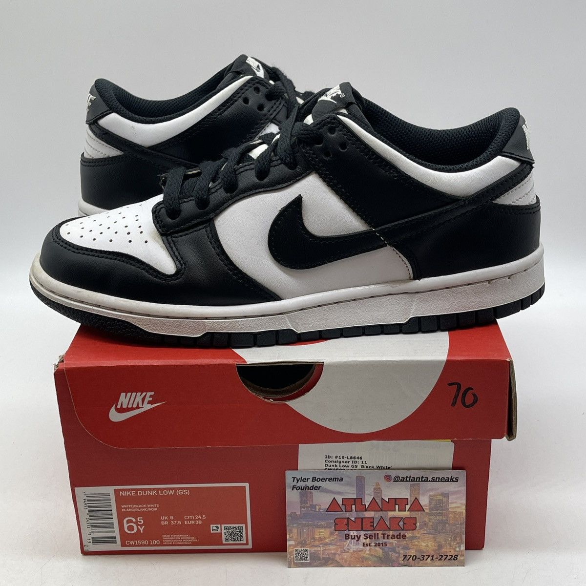 Nike Dunk low black white Size US 6.5 / EU 39-40 - 1 Thumbnail