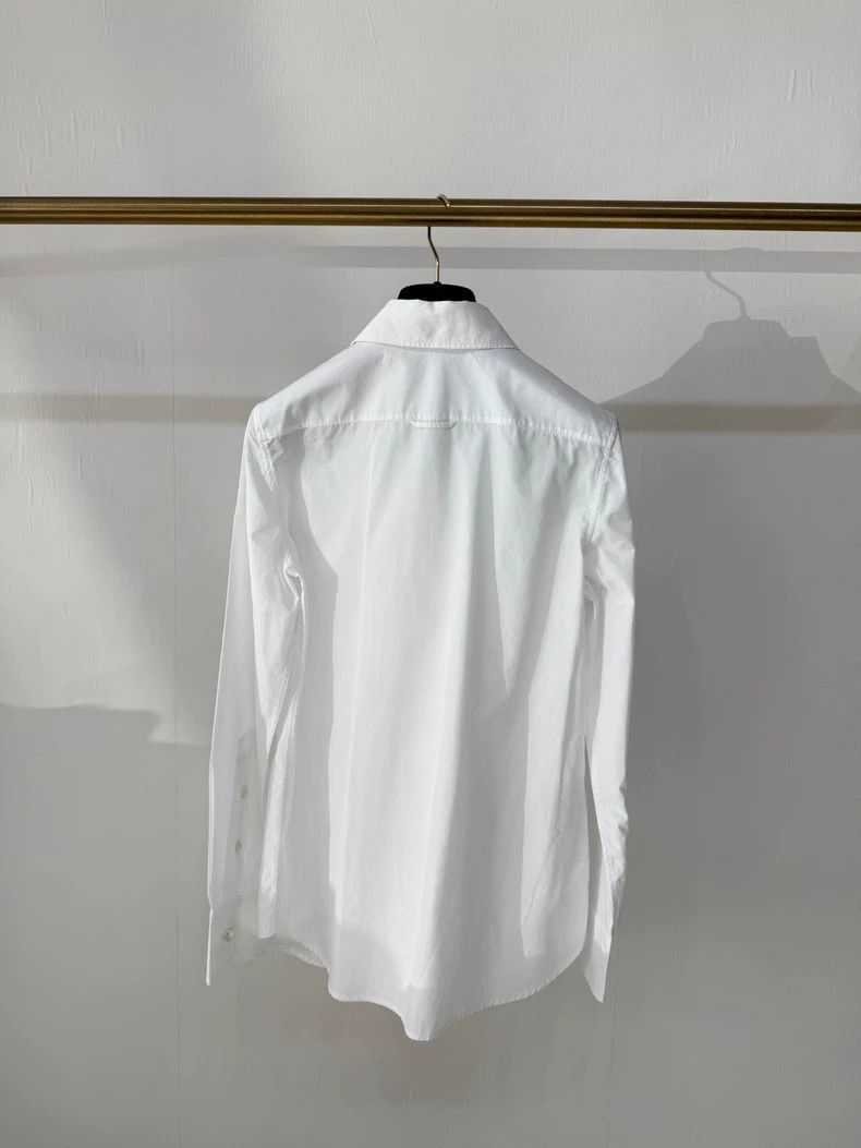 Prada Prada Logo White Shirt with Bow Tie-2506 Size S / US 4 / IT 40 - 2 Thumbnail