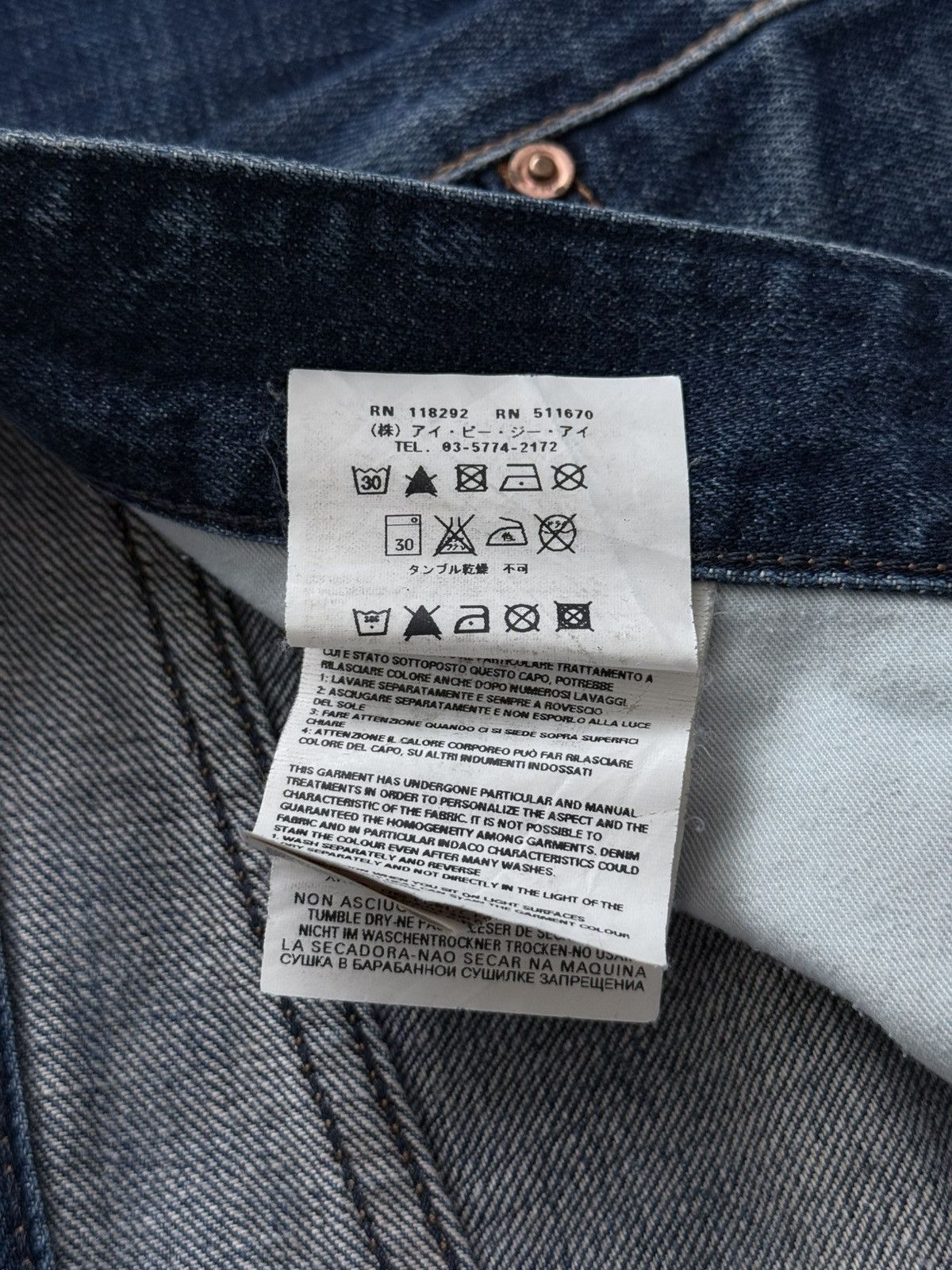Japanese Brand Red Seal Hedi Slimane Style Washed Selvedge Denim Jeans Size US 34 / EU 50 - 15 Thumbnail