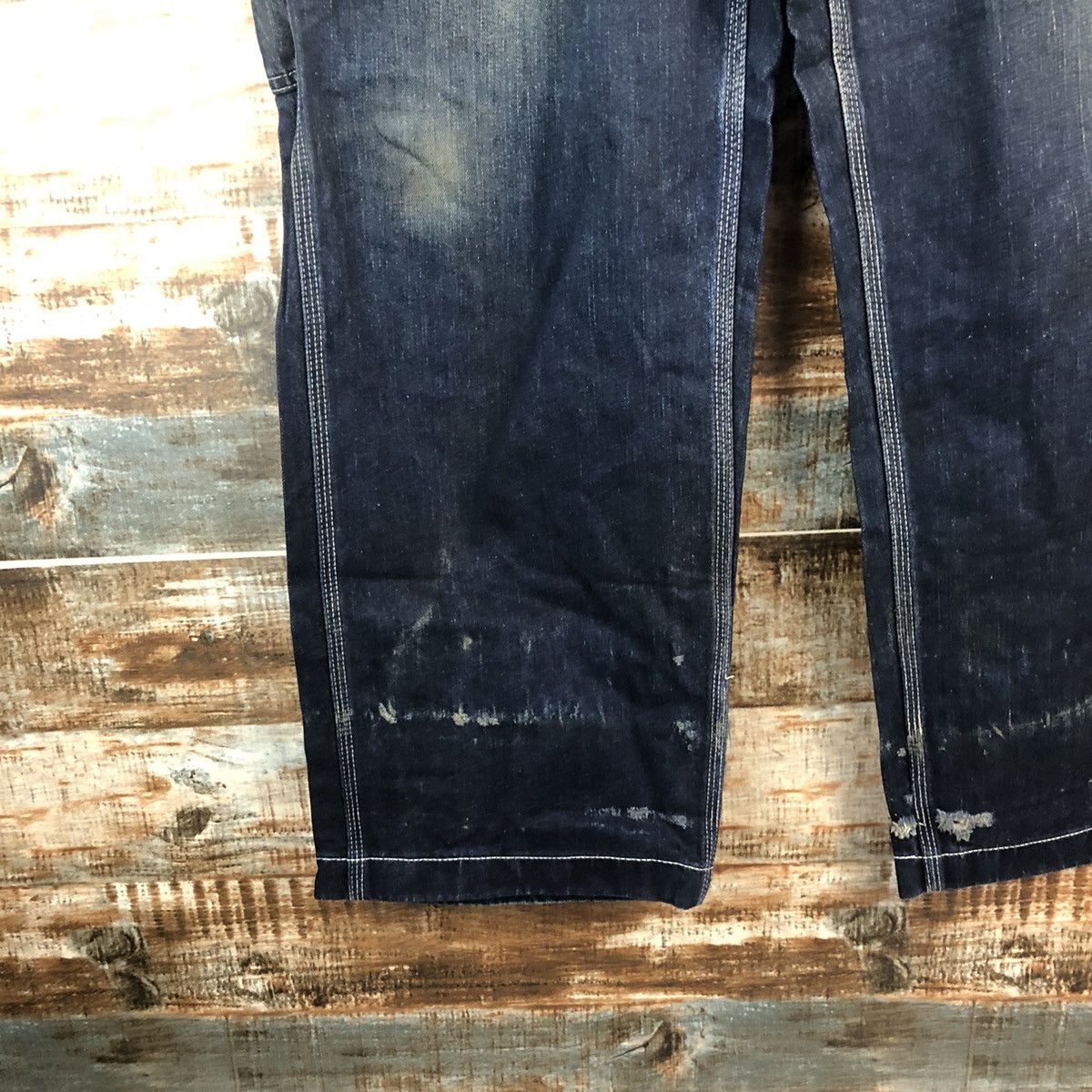 Japanese Brand DL GU Blue faded Denim jeans vintage Pants #C009 Size US 35 - 9 Thumbnail