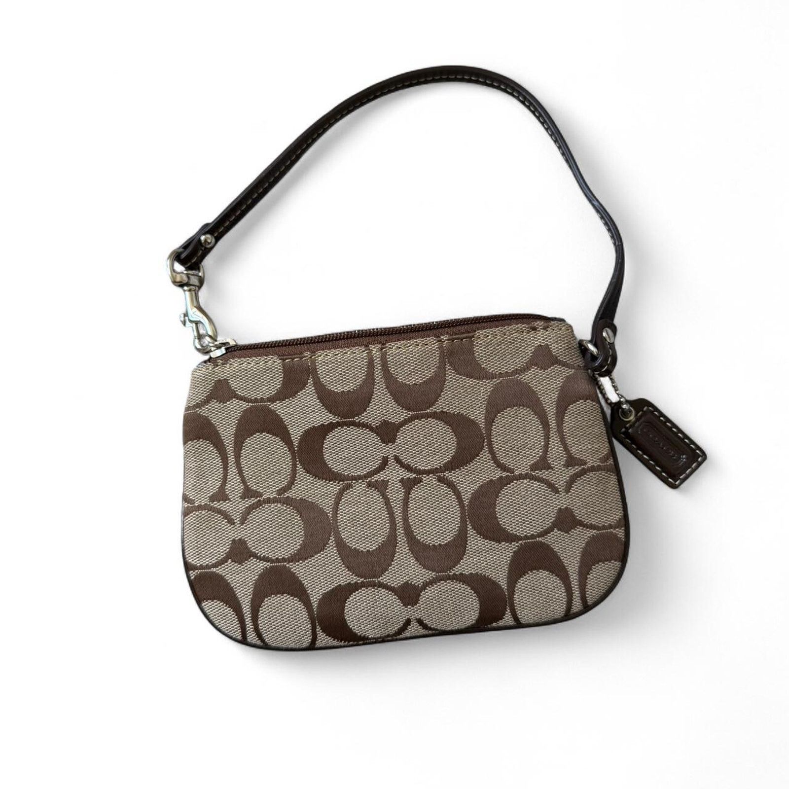 Coach Vintage Coach Khaki Signature Mini Wristlet (c. early 2000s) Size ONE SIZE - 7 Thumbnail