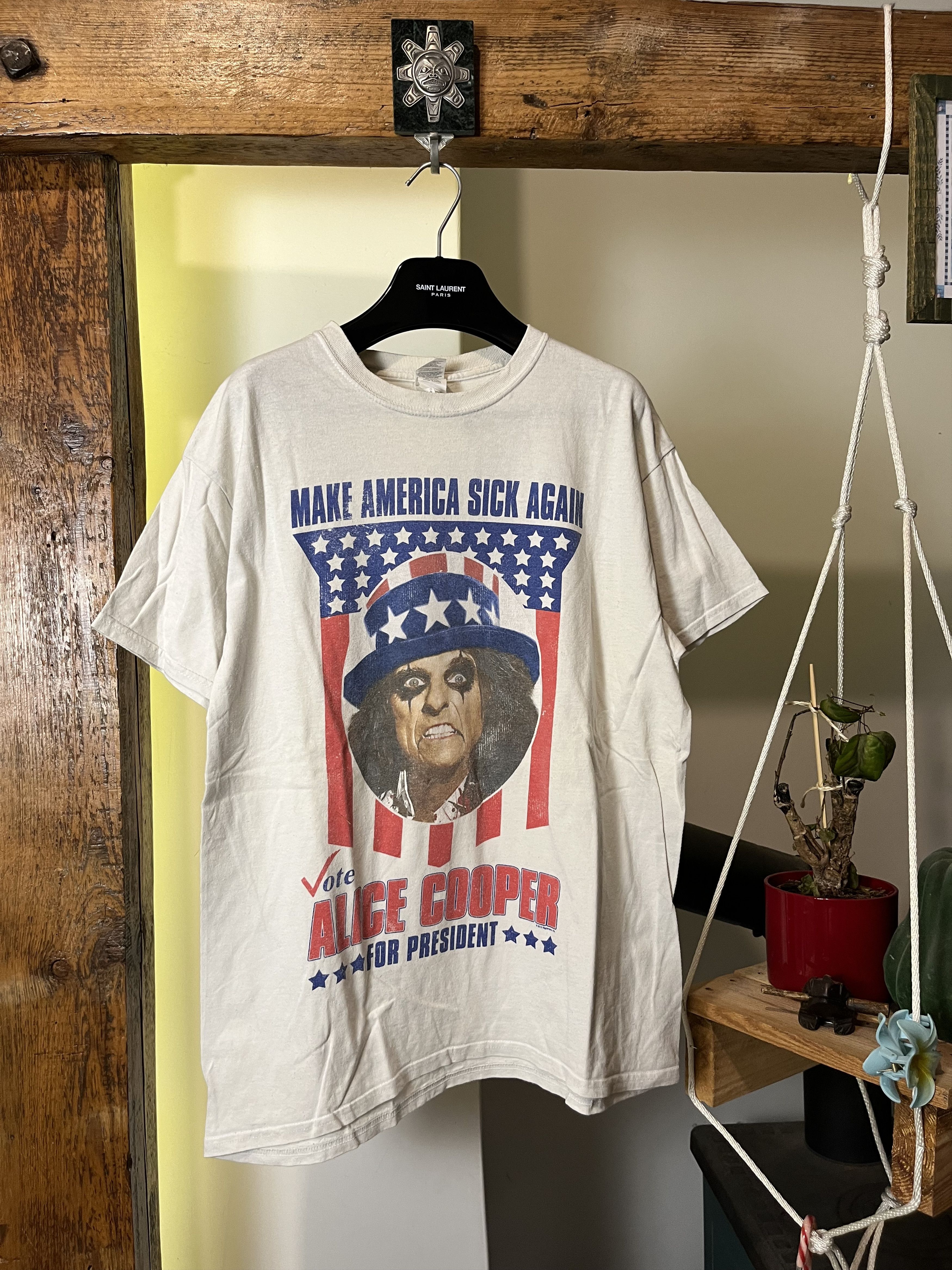 Band Tees × Vintage Alice Cooper Make America Sick Again 2016 Size US L / EU 52-54 / 3 - 1 Thumbnail