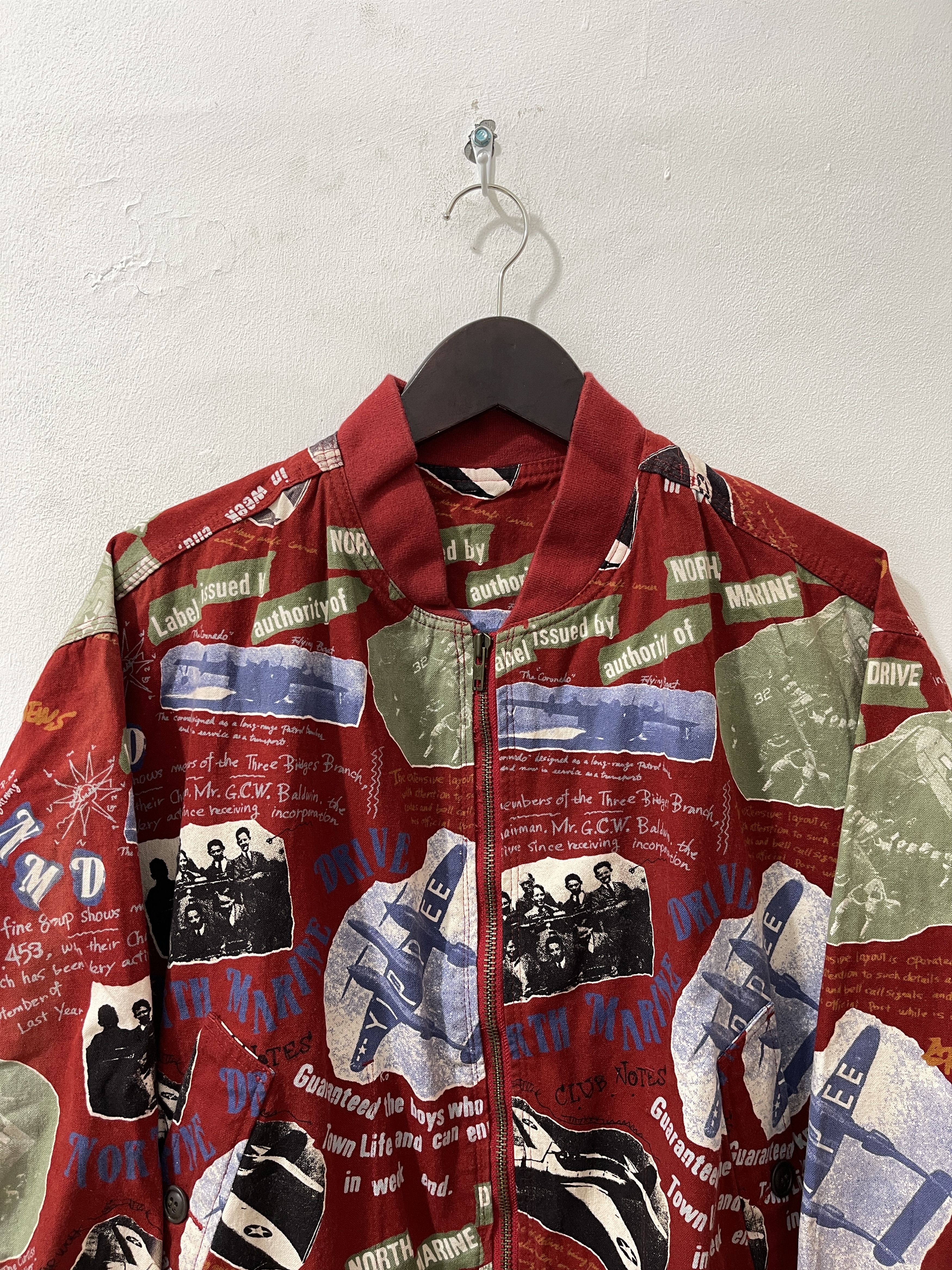 45rpm Vintage 45RPM Japan Archive Art Canvas Bomber Jacket Size US XL / EU 56 / 4 - 4 Thumbnail
