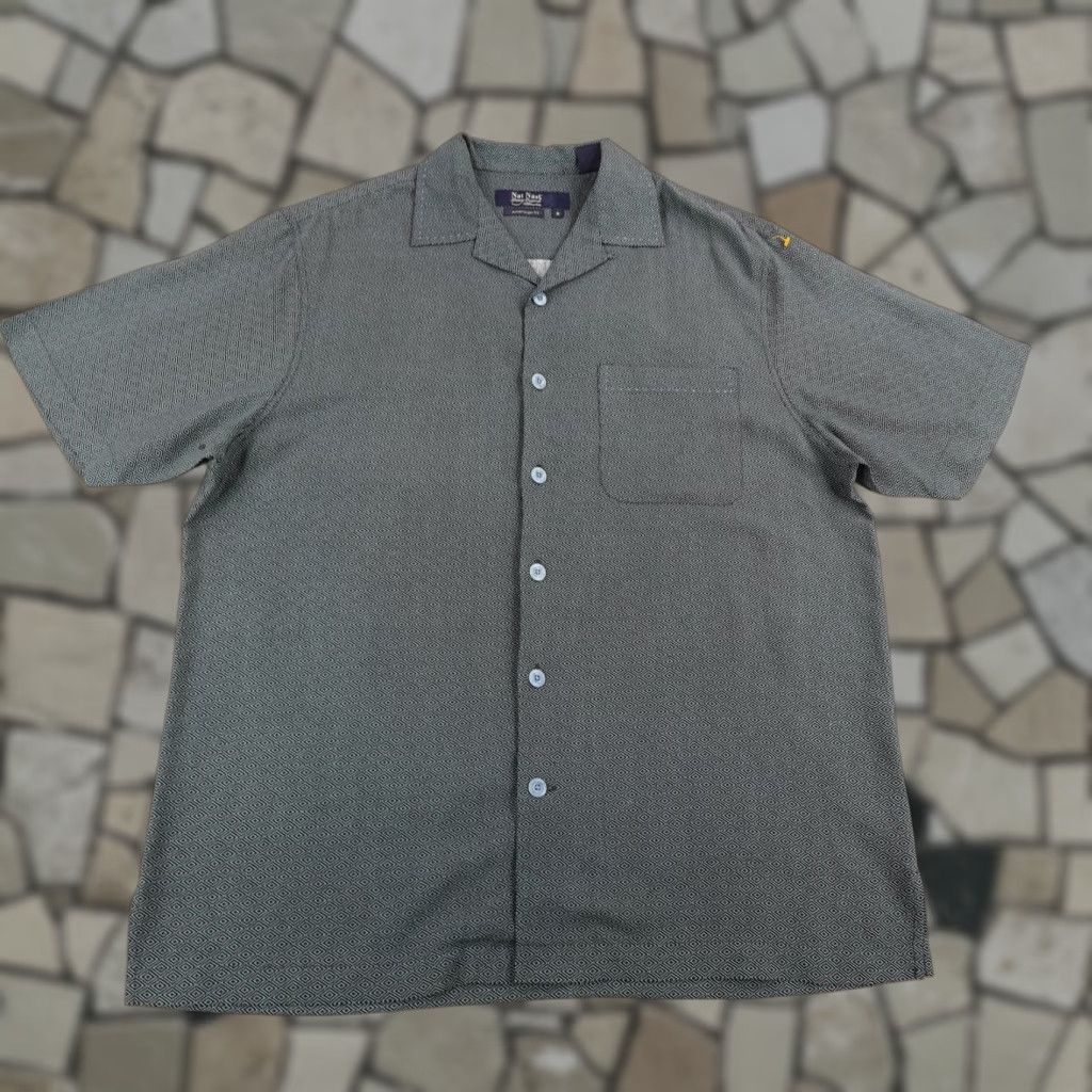 Nat Nast VINTAGE Nat Nast Shirt Mens Medium Silk Casual Short Sleeve Button-Up Geometric Diamond Pattern Black Men's Size US M / EU 48-50 / 2 - 1 Thumbnail