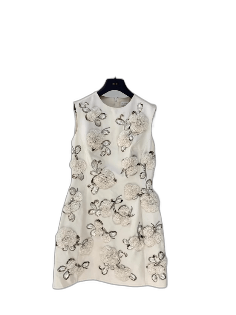 Dior Dior Embroidered Floral Dress with Beads Size M / US 6-8 / IT 42-44 - 1 Thumbnail