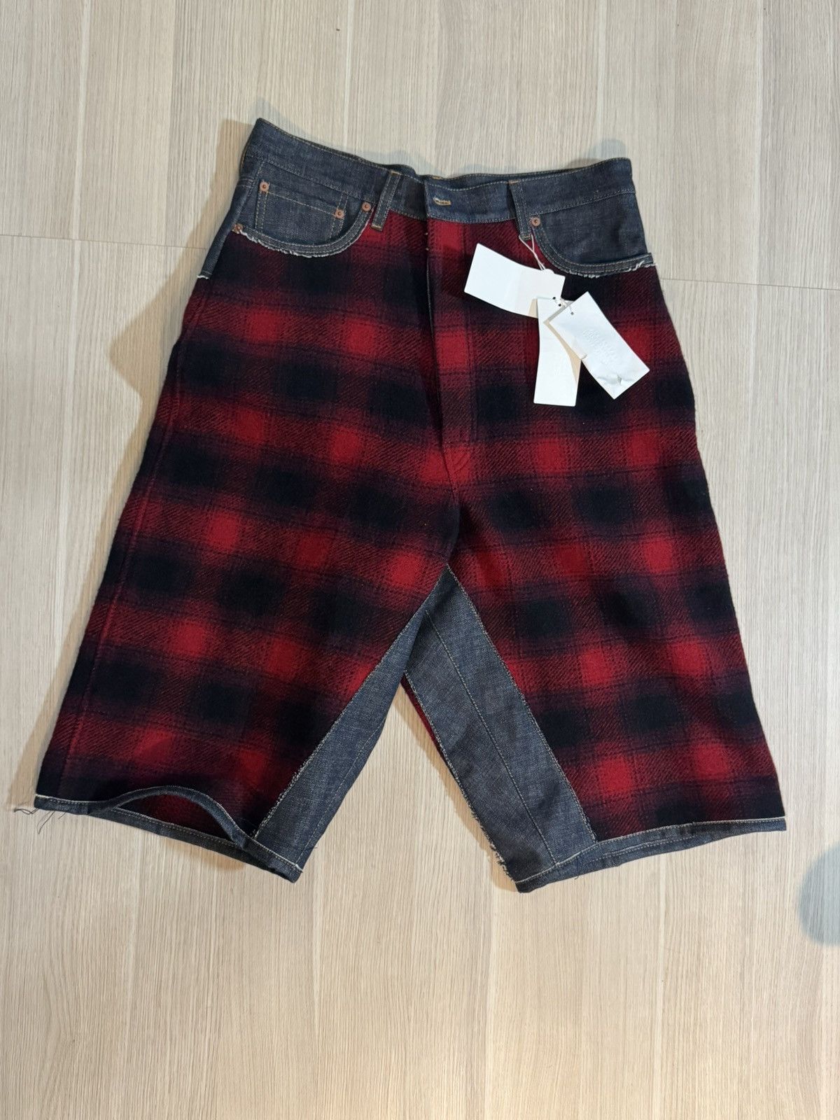 Maison Margiela × Pendleton MAISON MARGIELA Pendleton Flannel Denim Shorts Size US 36 / EU 52 - 1 Thumbnail