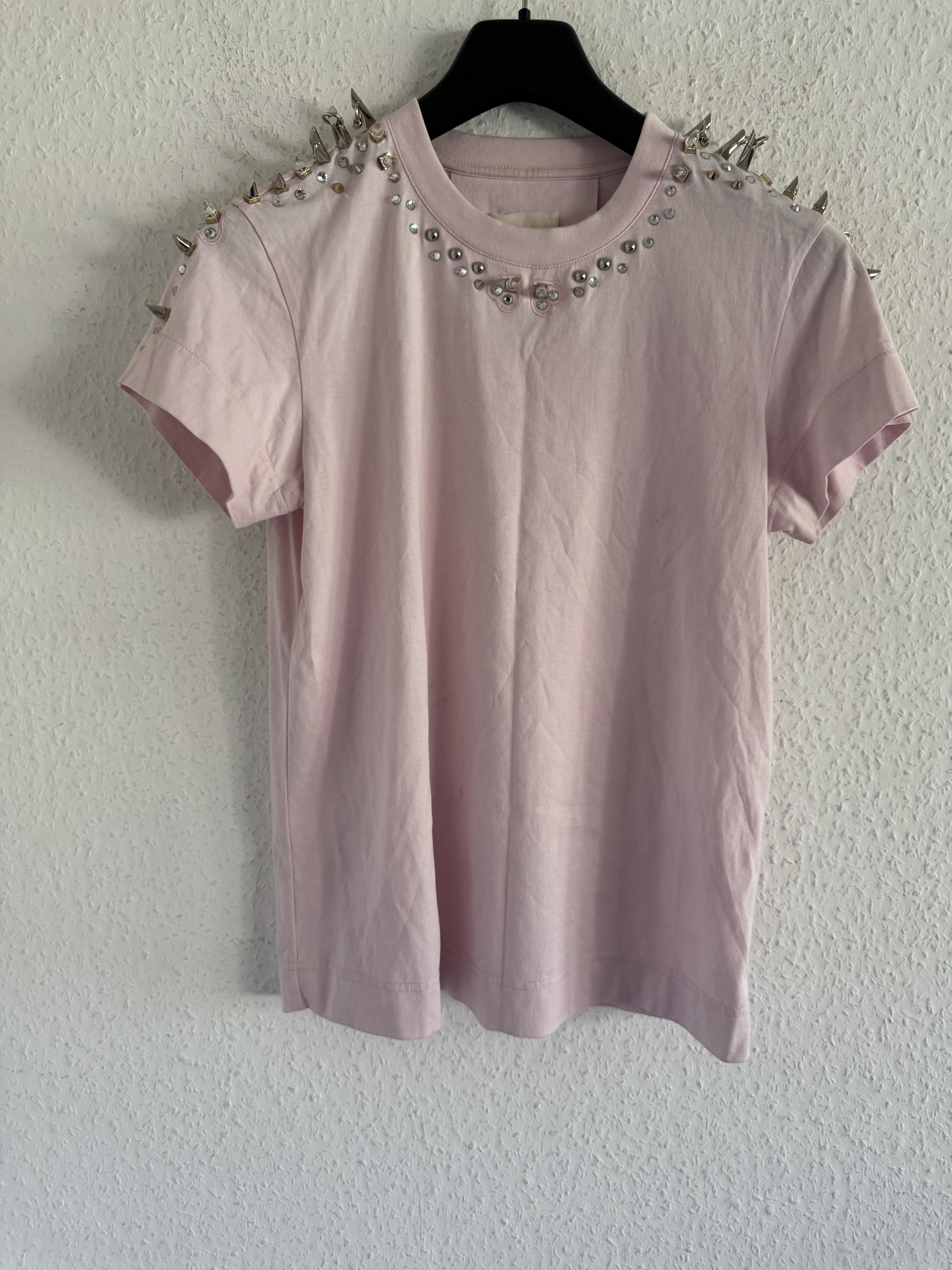 Givenchy Studded Shoulder Cotton T-Shirt Size XS / US 0-2 / IT 36-38 - 6 Thumbnail