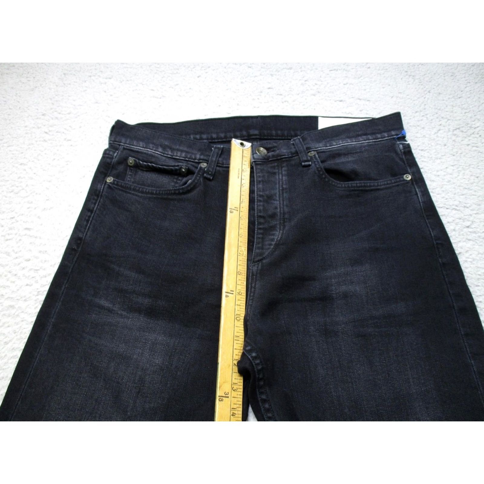 Rag & Bone rag & bone New York Jeans Mens 34x32 Black Skinny Fit Button Fly Stretch Denim Size US 34 / EU 50 - 5 Thumbnail