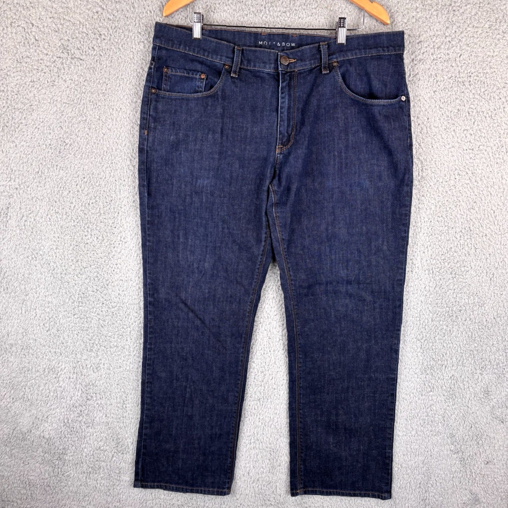 Mott & Bow Mott & Bow Jeans Slim Mens 38x30 Blue Jeans Slim Straight Leg Denim Stretch Regular 5-Pocket Design Vintage No? (but keep phrasing) Size US 38 / EU 54 - 2 Thumbnail