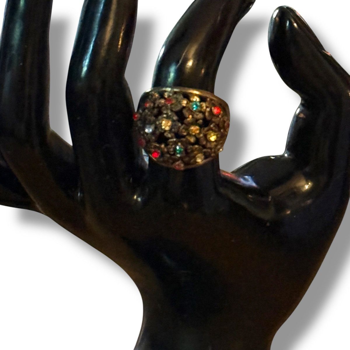 Other Bronze tone multicolor rhinestone filigree dome ring Size ONE SIZE - 2 Thumbnail