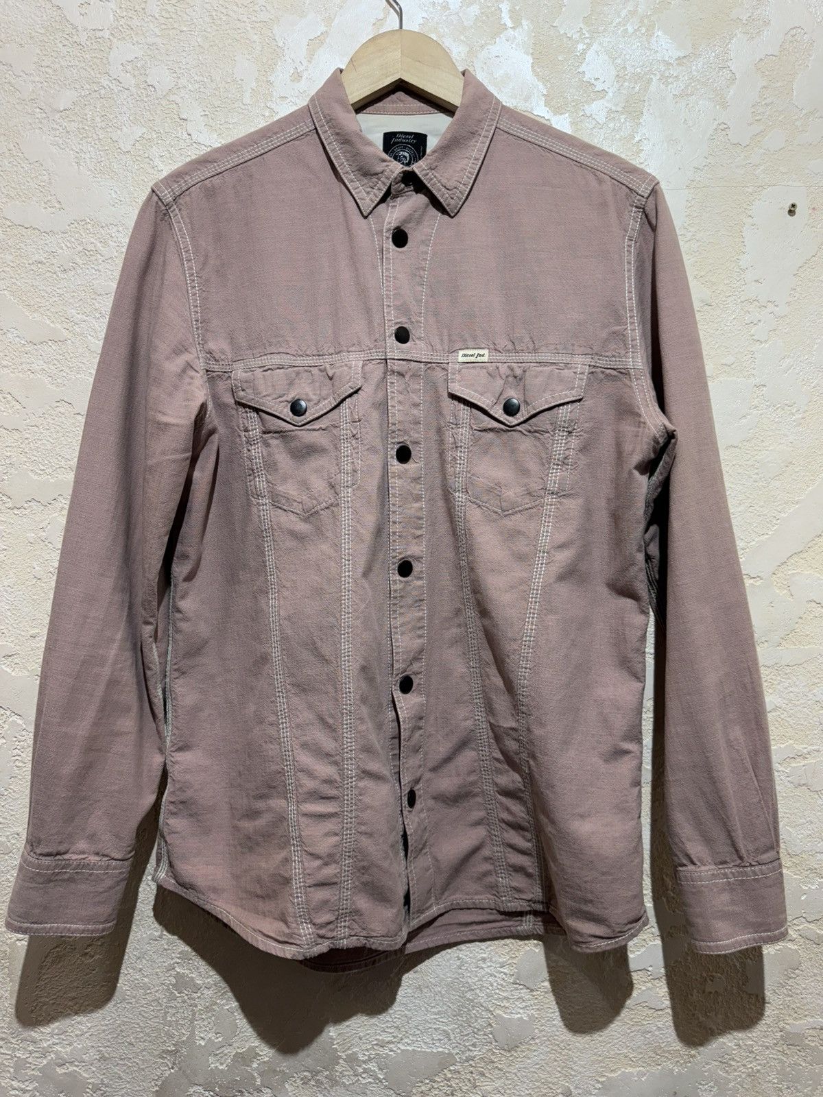 Diesel × Vintage Men's Diesel Long Sleeve Shirt Pink Plaid pattern Vintage Size US M / EU 48-50 / 2 - 1 Thumbnail