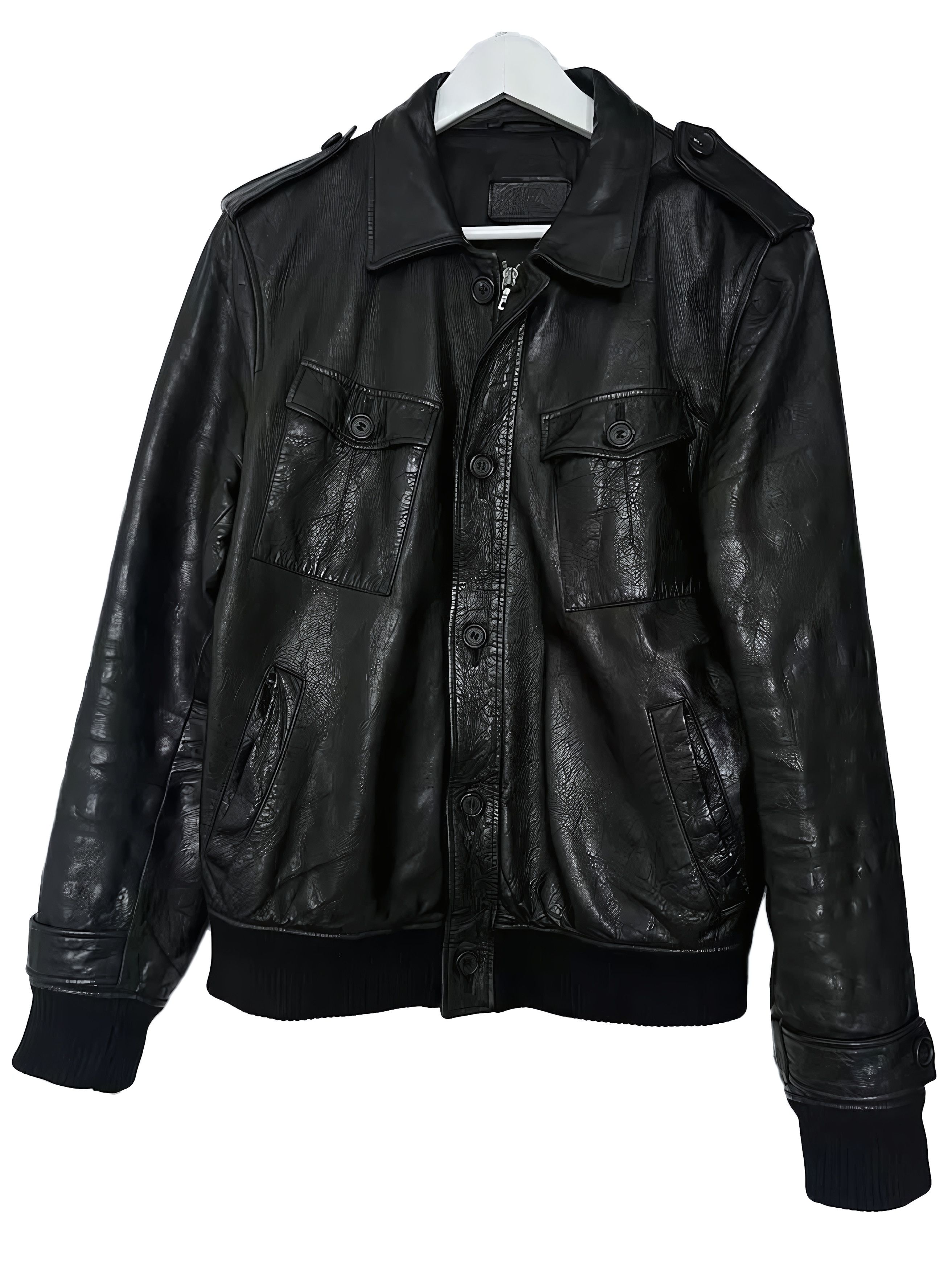 Prada Prada 2014fw leather sleeve varsity jacket | Grailed