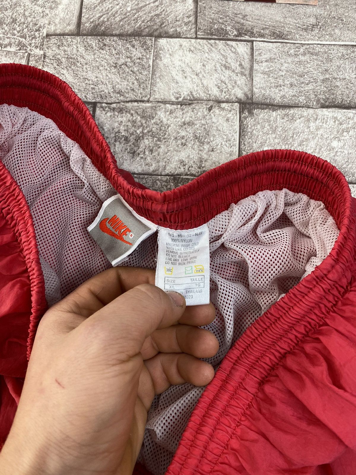 Nike × Vintage Vintage Nike Nylon Shorts 90s Big Logo Swoosh Men Red Size US 36 / EU 52 - 5 Thumbnail