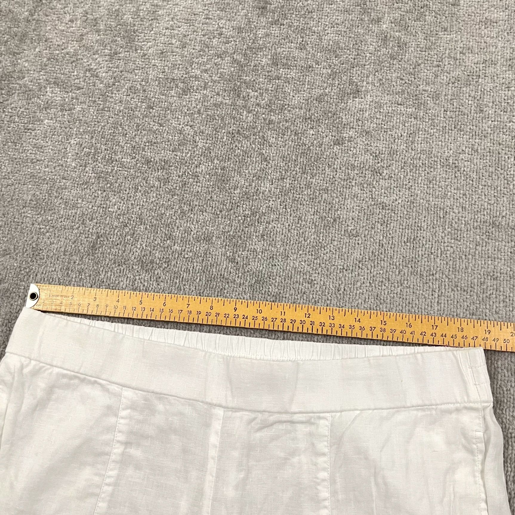 Eileen Fisher Eileen Fisher White Linen Cropped Pants Womens Large 24" Pull On Tapered Office Pockets Size 36" / US 14 / IT 50 - 4 Thumbnail
