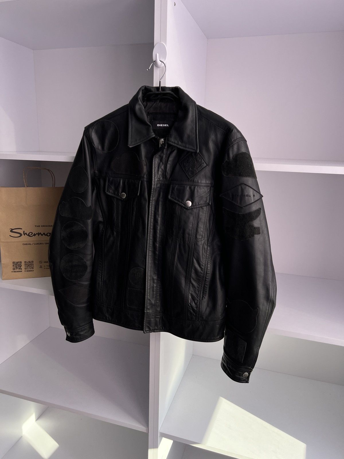 Designer × Diesel × Vintage Vintage Diesel Black Leather Jacket Wild Spirit Biker Size US L / EU 52-54 / 3 - 3 Thumbnail