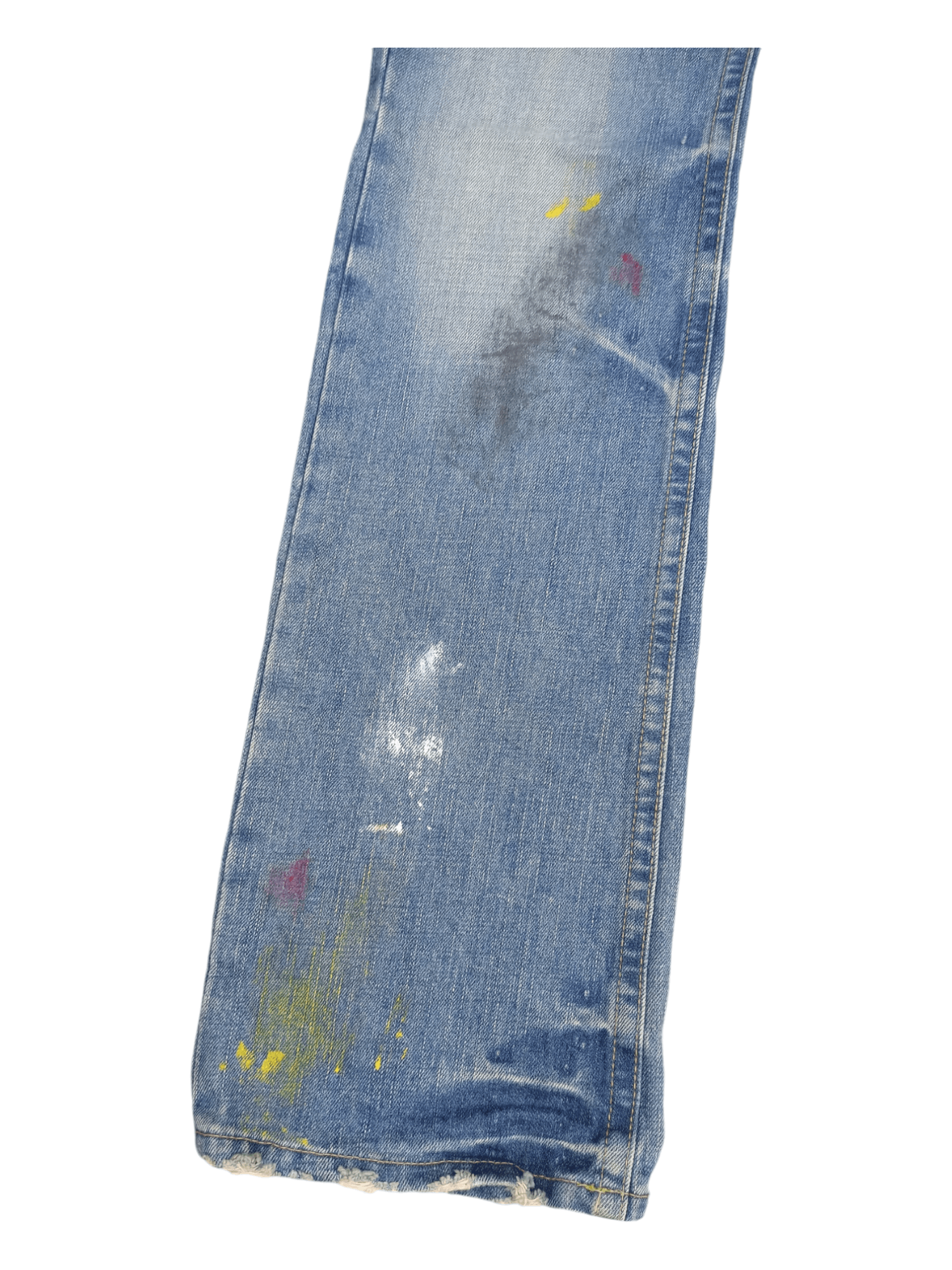 Japanese Brand Rattle Trap Paint Skin Mud Max Minimalist Flare Denim Size US 28 / EU 44 - 6 Thumbnail