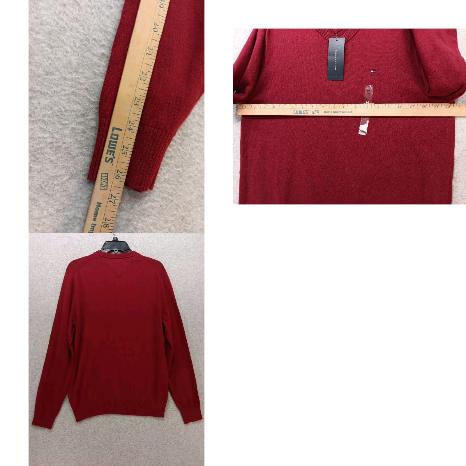 Tommy Hilfiger Tommy Hilfiger Sweater Men M Red Logo V-Neck NWT Signature Pullover Cotton Size US M / EU 48-50 / 2 - 8 Thumbnail