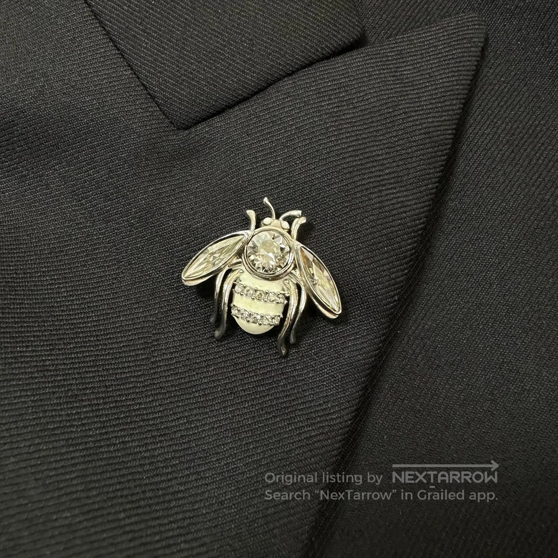Dior Dior Black Peak Lapel Rhinestone Bee Suit. Size US S / EU 44-46 / 1 - 2 Thumbnail