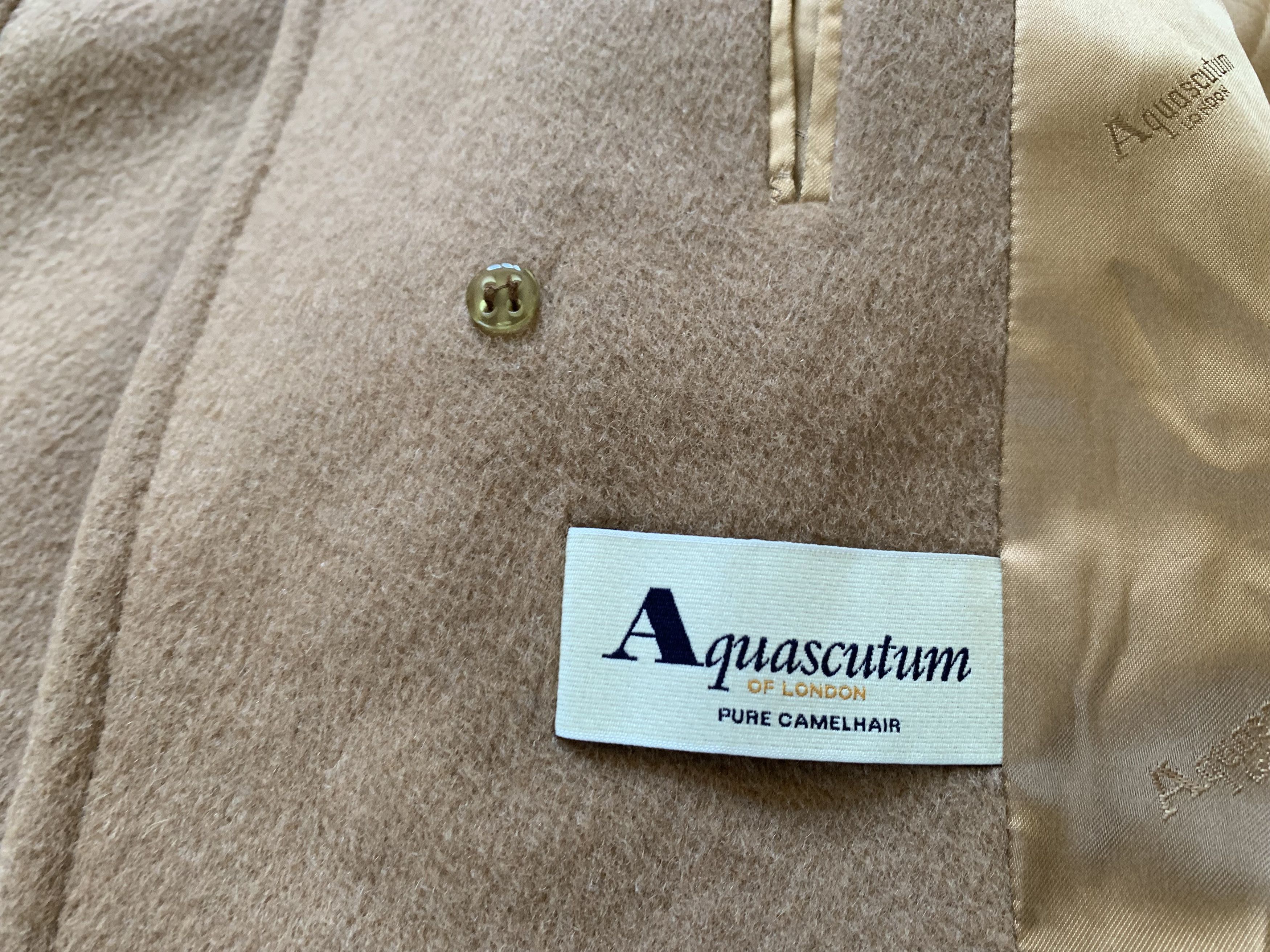 Aquascutum × Vintage Aquascutum Of London Pure Camelhair Vintage Womens Coat Size XXL / US 16-18 / IT 52-54 - 8 Thumbnail