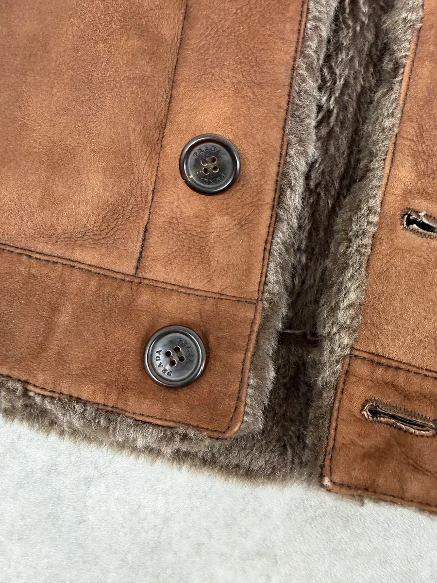 Prada Prada Brown Italian Sheep Dyed Fur Shearling Leather Jacket Size US M / EU 48-50 / 2 - 12 Thumbnail