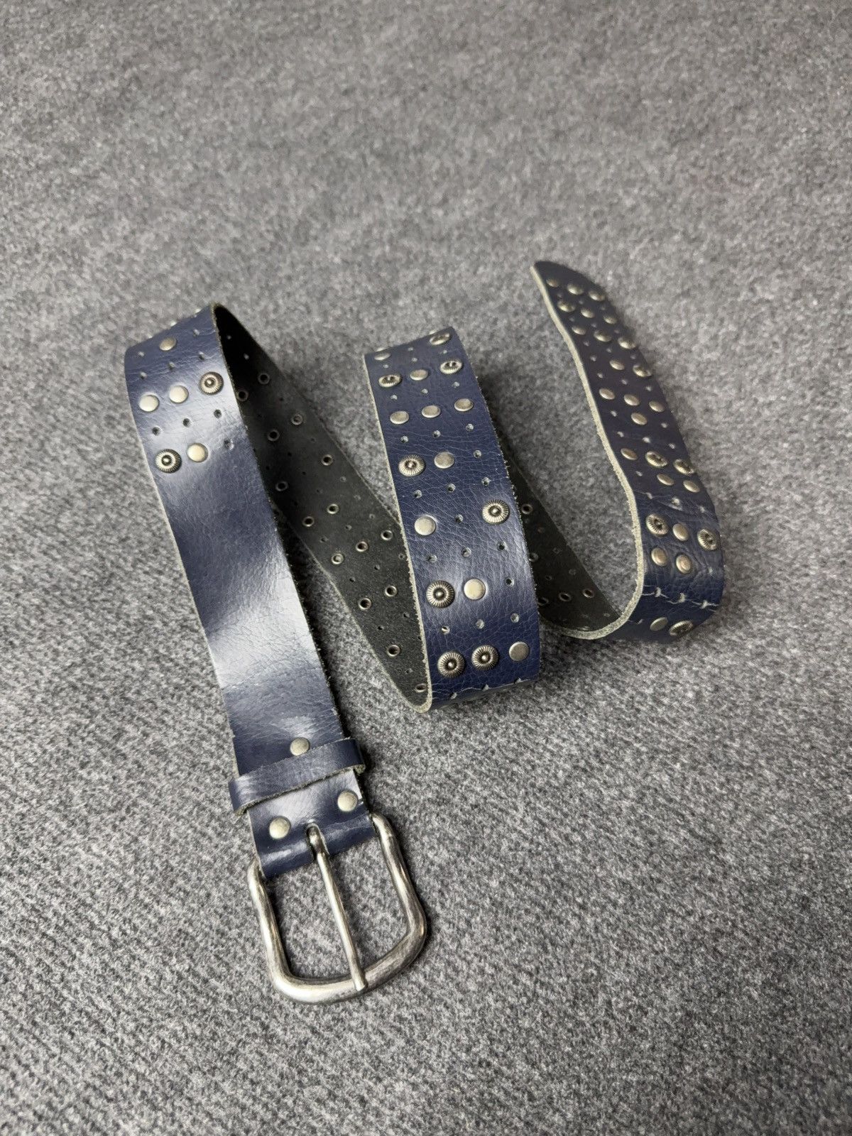 Japanese Brand Vintage Japanese Leather Punk Emo Rock Goth Y2K Drill belt Size ONE SIZE - 1 Thumbnail