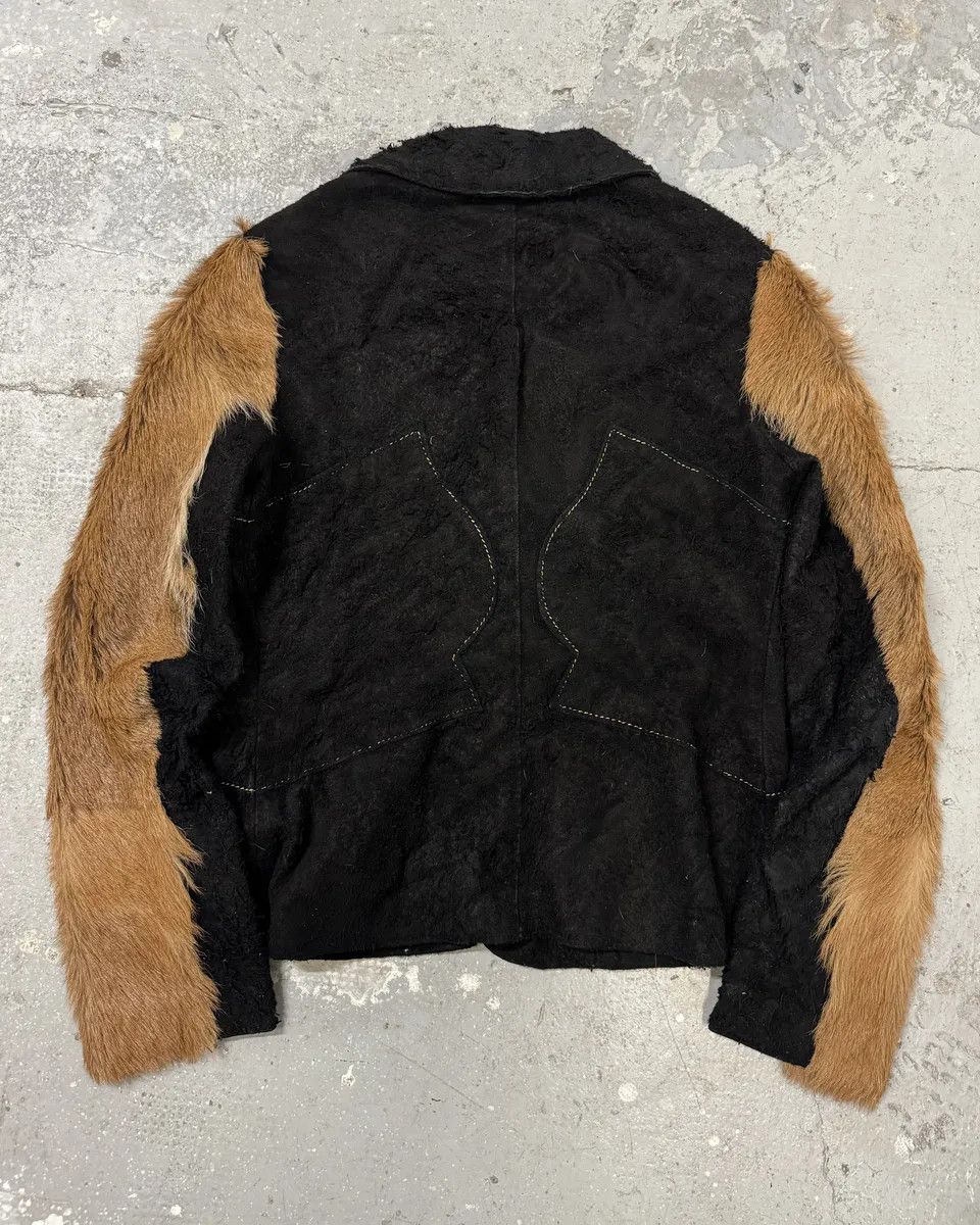 Just Cavalli 2000s Cavalli Black & Brown Fur Effect Distressed Blazer Size US S / EU 44-46 / 1 - 4 Thumbnail