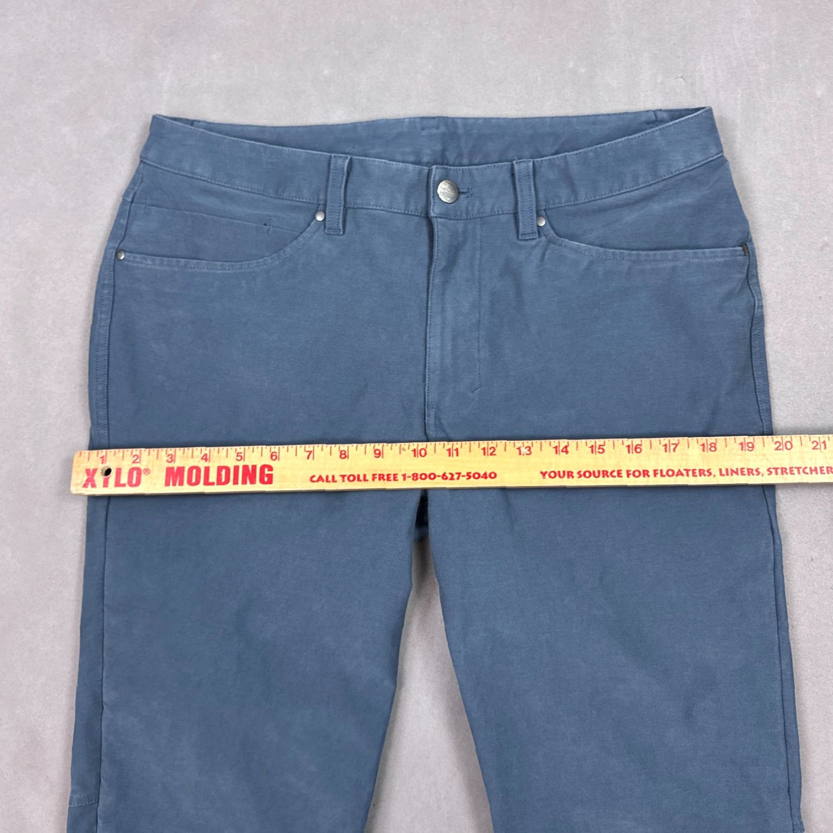 Lululemon Lululemon ABC Utilitech Slim Chino Pants Men 32x30 Blue Regular 5-Pocket Office Work Straight Front Cotton Blend Stretch Size US 32 / EU 48 - 7 Thumbnail