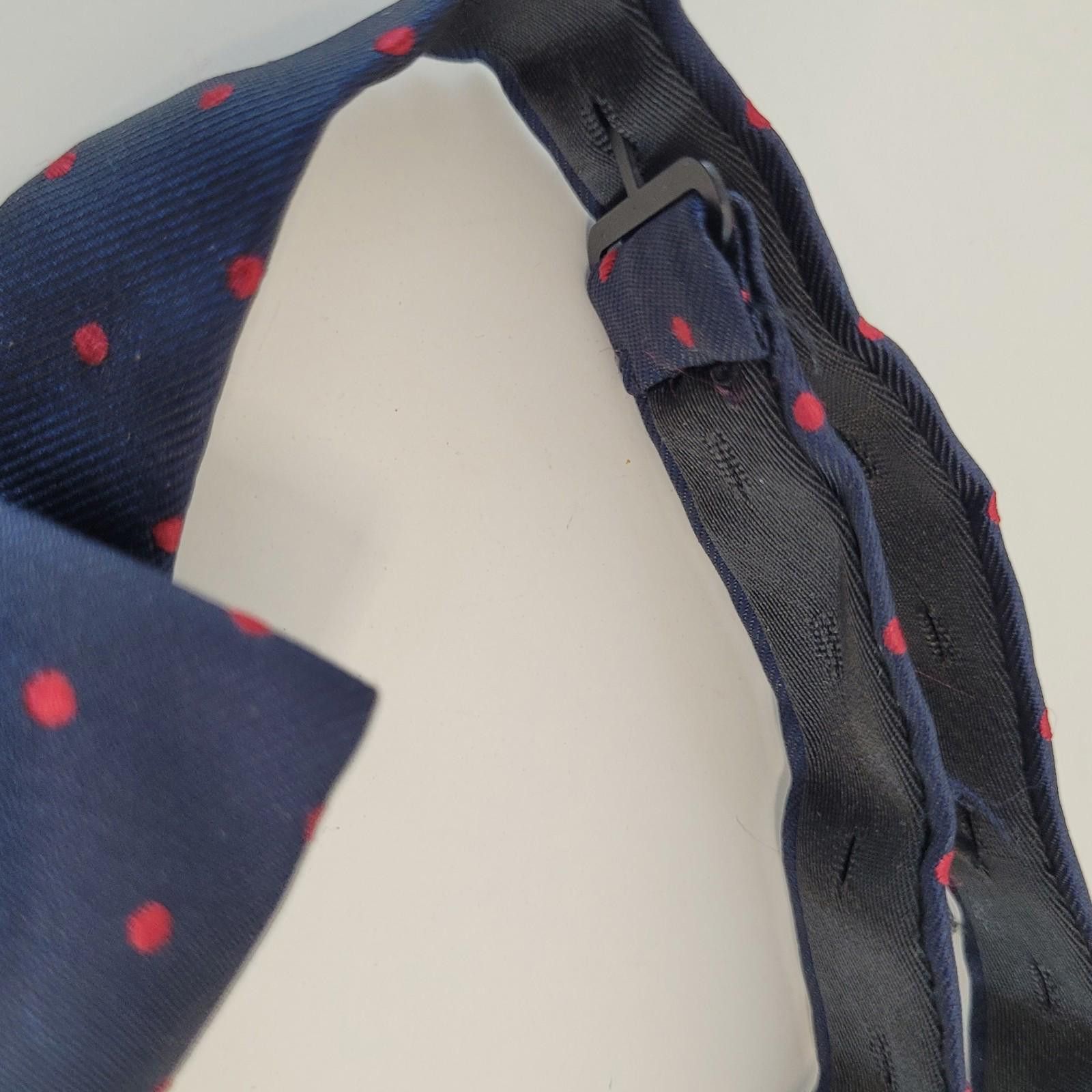 Other Navy Blue Bow Tie with Red Polka Dots – Adjustable Size ONE SIZE - 2 Thumbnail