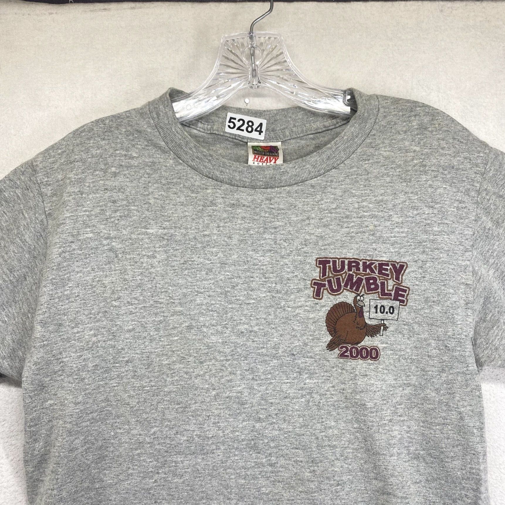 Fruit Of The Loom VINTAGE Fruit of the Loom T-Shirt Unisex Adults Extra Small Gray 2000s Y2K Gymnasium Turkey Tumble Logo Graphic Print Size US XS / EU 42 / 0 - 5 Thumbnail