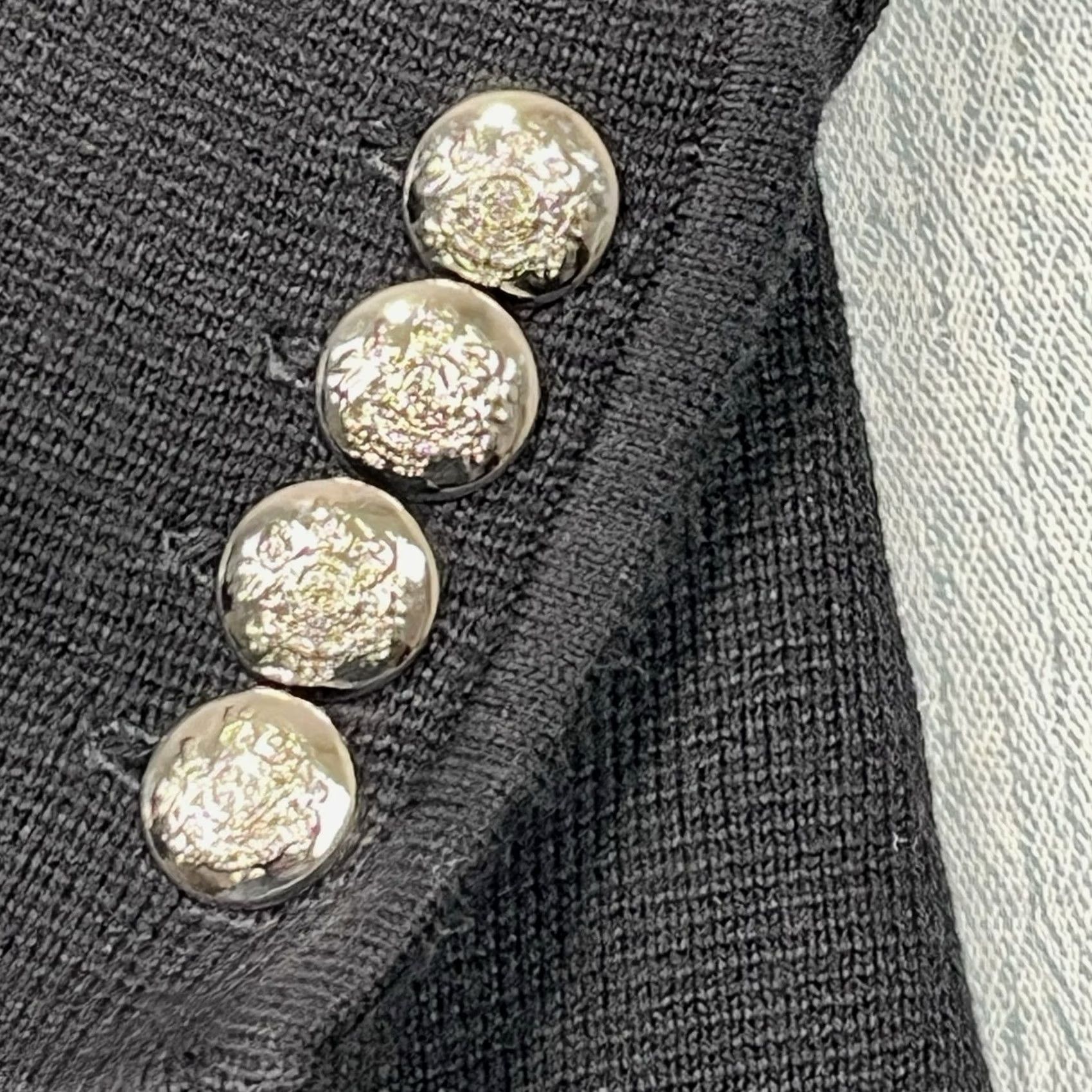 Ralph Lauren VINTAGE Lauren Ralph Cardigan Womens PS Black Cotton Classic Crest Blazer Pockets Size S / US 4 / IT 40 - 3 Thumbnail