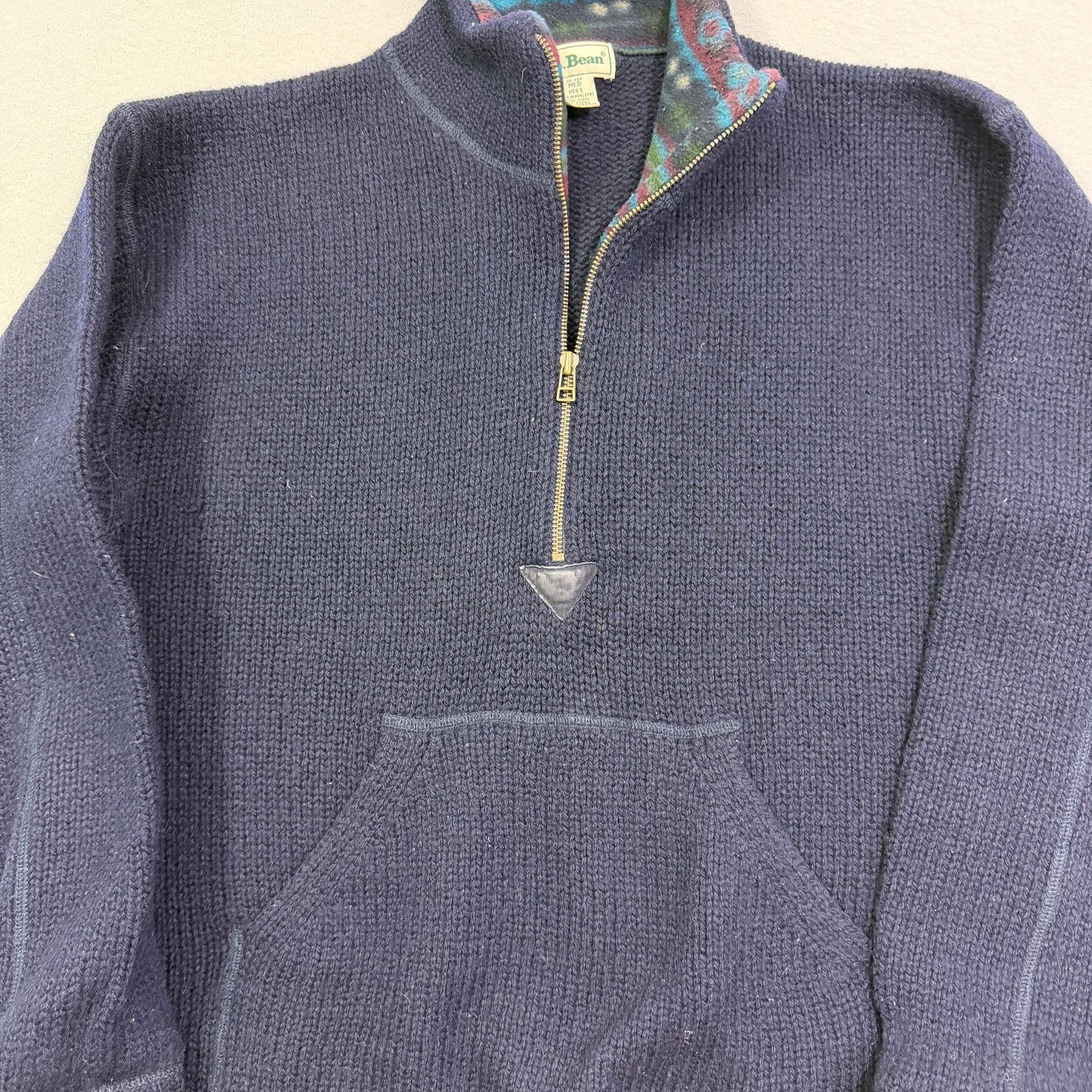 L.L. Bean Vintage LL Bean 100% Wool 1/4 Zip Sweater Men's Medium Blue Size US M / EU 48-50 / 2 - 3 Thumbnail