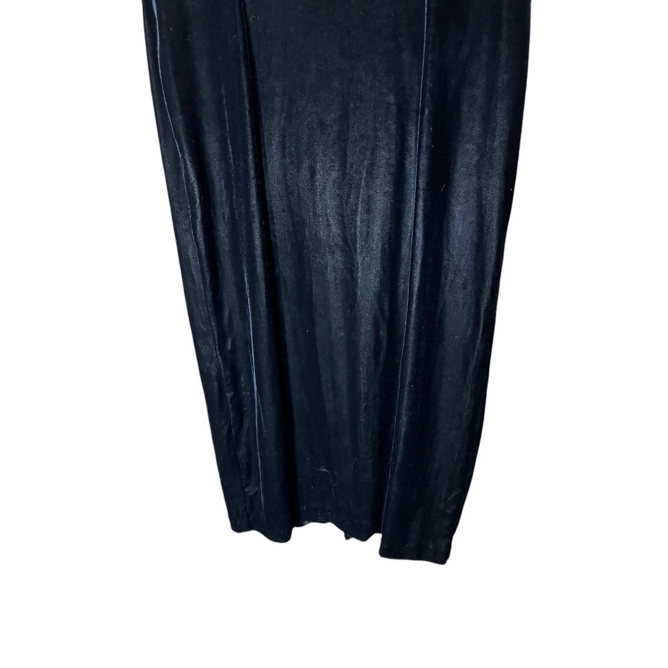 Other Vintage Robbie Bee 90s Black Velvet Maxi Dress Size 6 Size M / US 6-8 / IT 42-44 - 3 Thumbnail