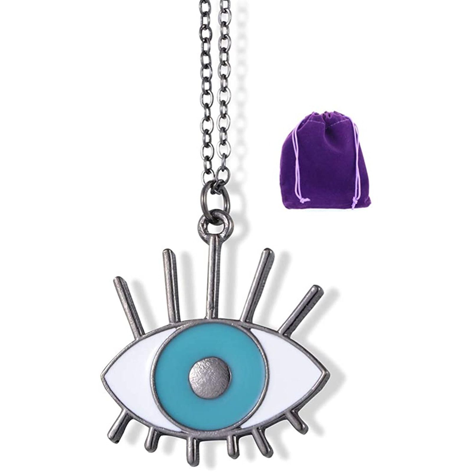 & Other Stories Eye with Blue and Black and Four Lashes Charm Necklace Size ONE SIZE - 1 Thumbnail