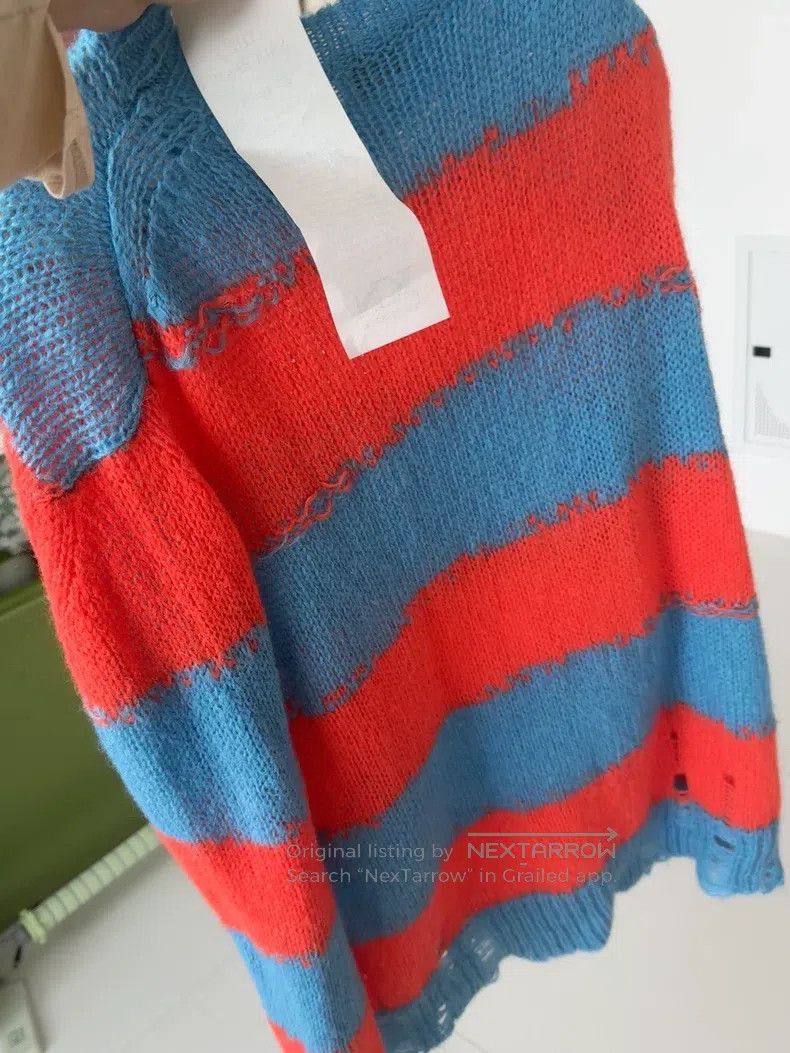 Acne Studios Acne Studios Asymmetrical Striped Distressed Sweater Size US XS / EU 42 / 0 - 5 Thumbnail