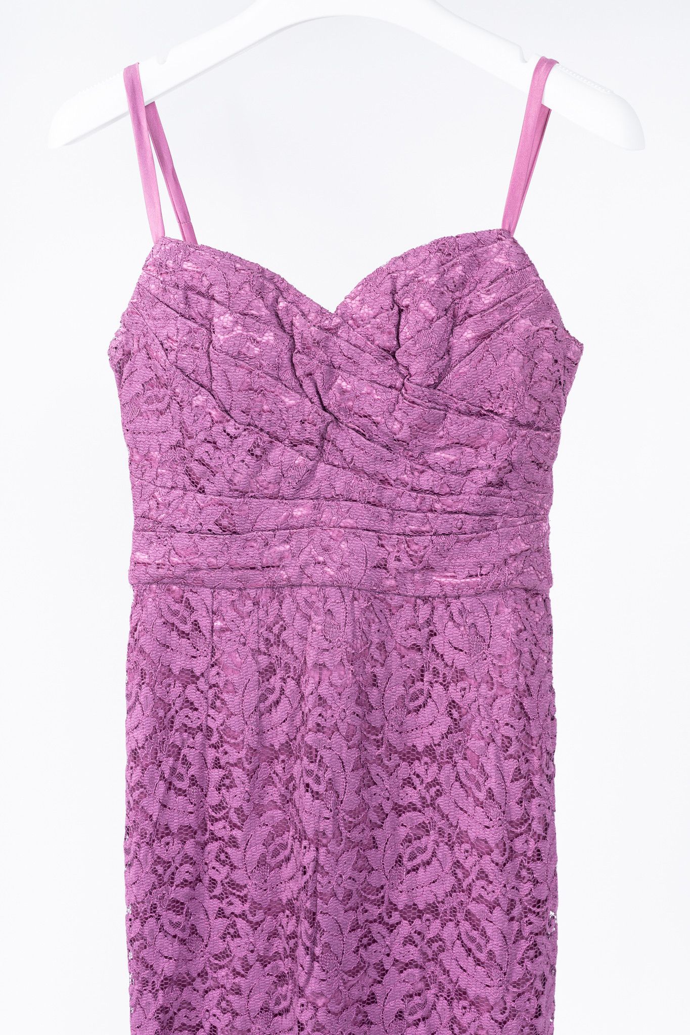 Dolce & Gabbana Dolce & Gabbana Pink Lace-Overlay Silk Strapless Midi Dress Size M / US 6-8 / IT 42-44 - 3 Thumbnail