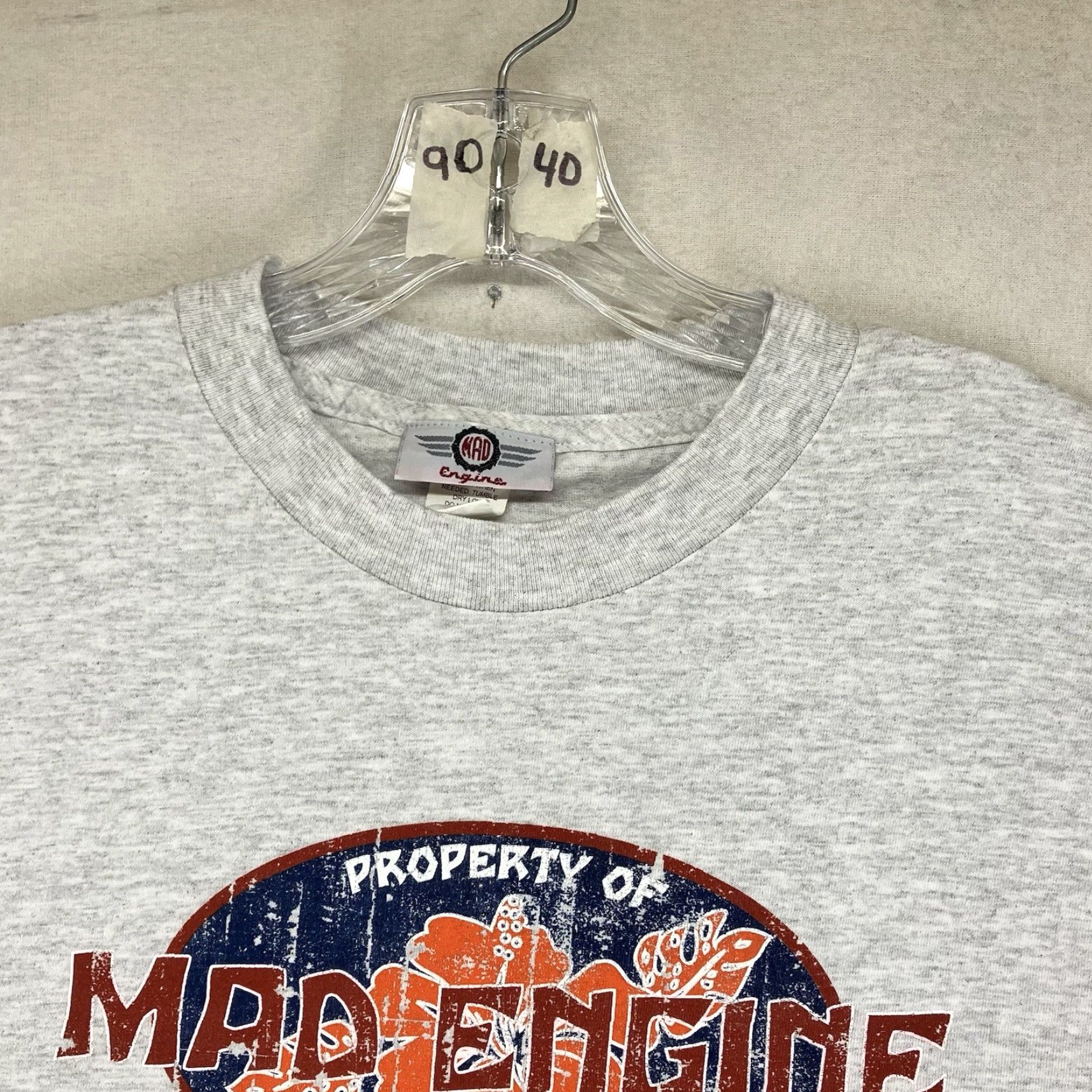Mad Engine VINTAGE Mad Engine Surf Team T Shirt Adult Large Gray 80s 90s Retro Island Pacific Beach USA Mens Womens Size US L / EU 52-54 / 3 - 5 Thumbnail