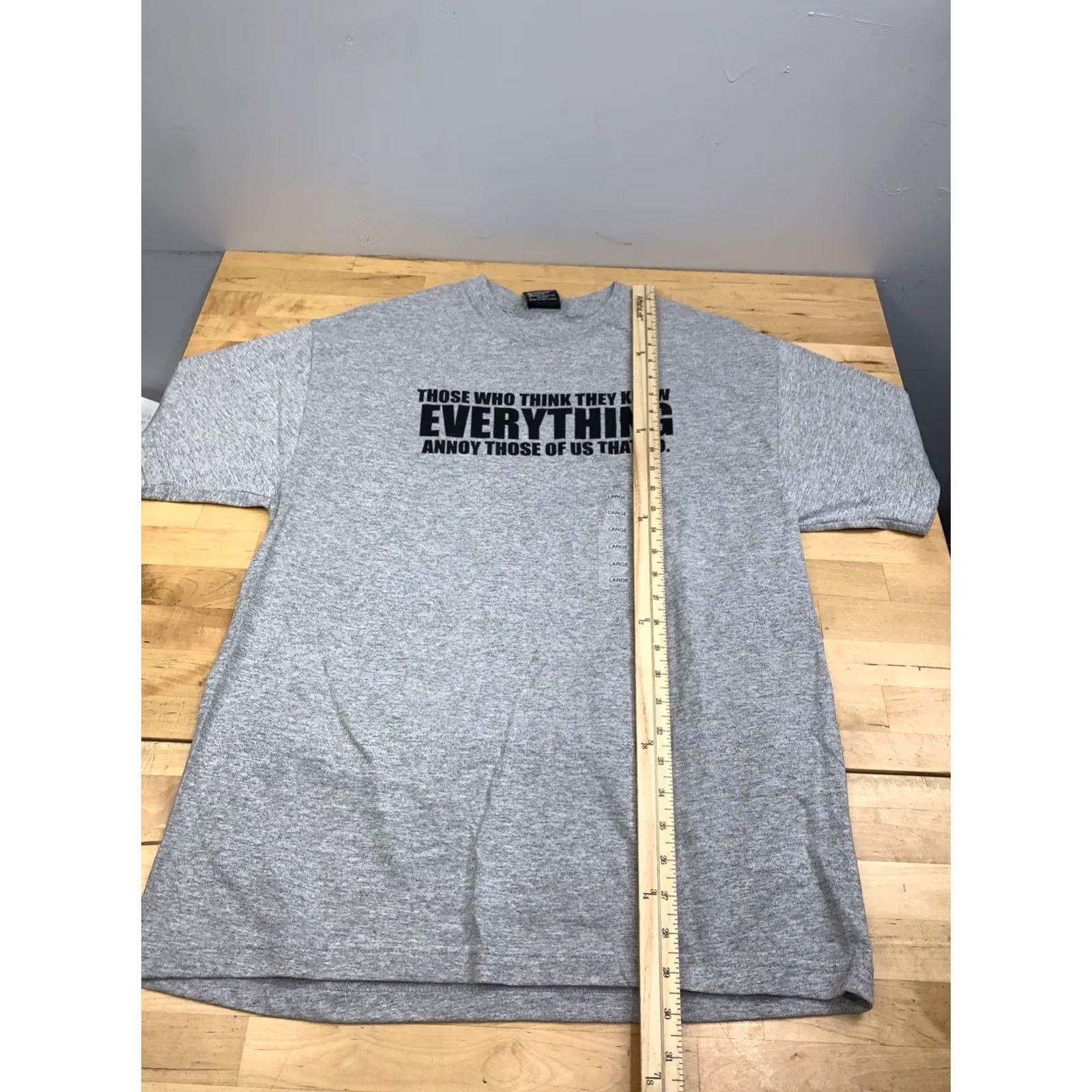 Vintage VINTAGE Top Heavy Shirt Mens L Gray Funny Humor Short Sleeve Crew Neck Cotton T-Shirt 13228 Size US L / EU 52-54 / 3 - 4 Thumbnail