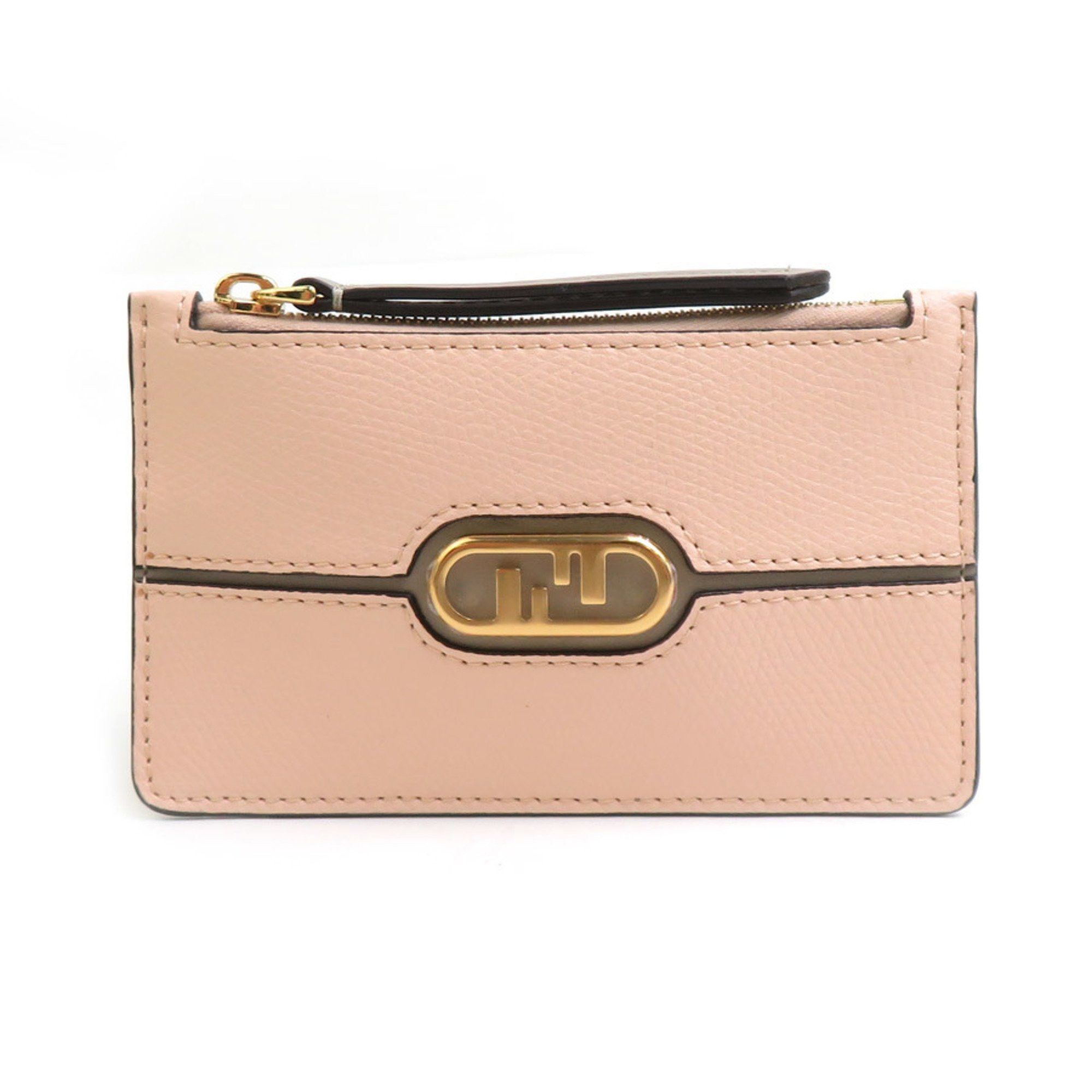 Fendi FENDI Business Card Holder/Card Case Leather Pink Beige Gold Women's 7AS135 ALS6 e60460g Size ONE SIZE - 1 Thumbnail