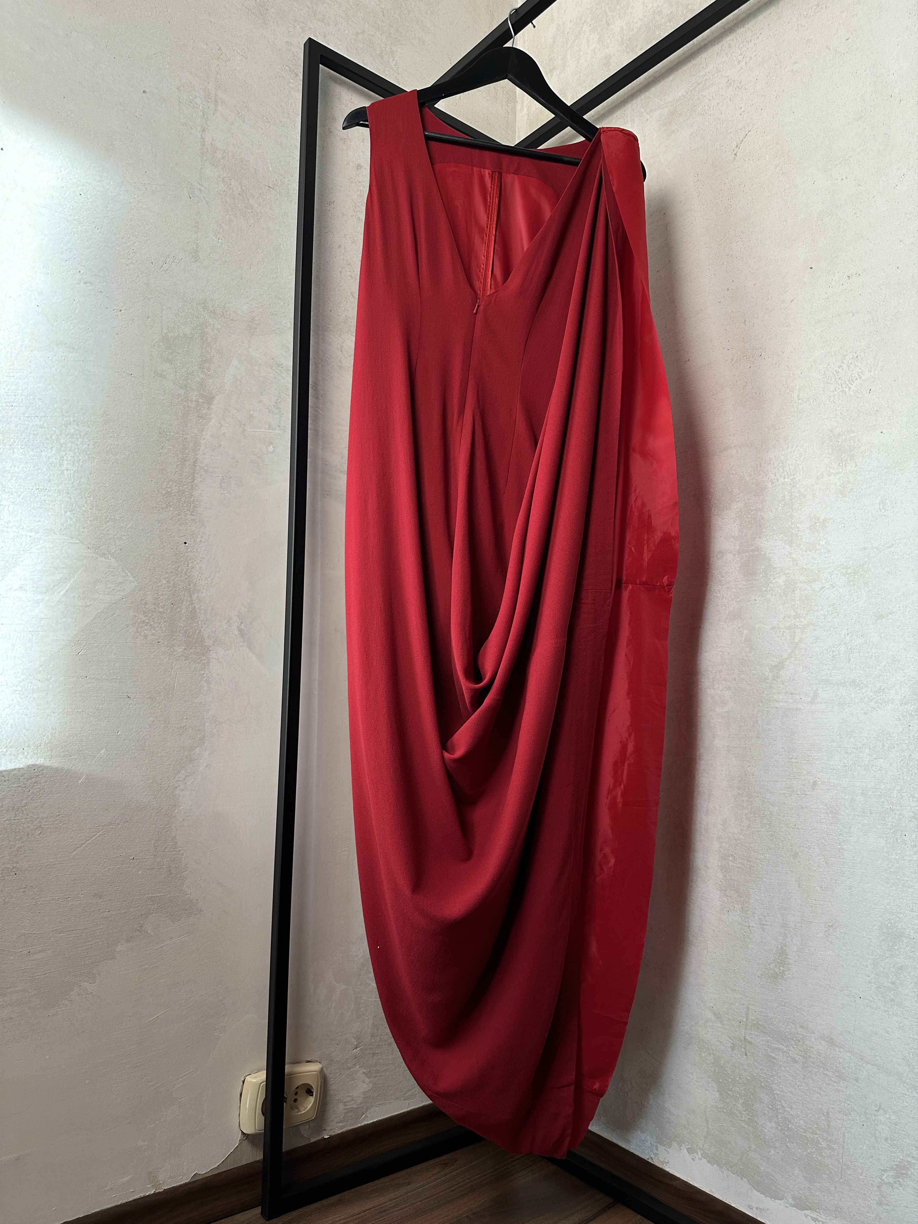 H&M × Maison Margiela Maison Martin Margiela x H&M Red Draped Asymmetrical Dress Size XS / US 0-2 / IT 36-38 - 9 Thumbnail