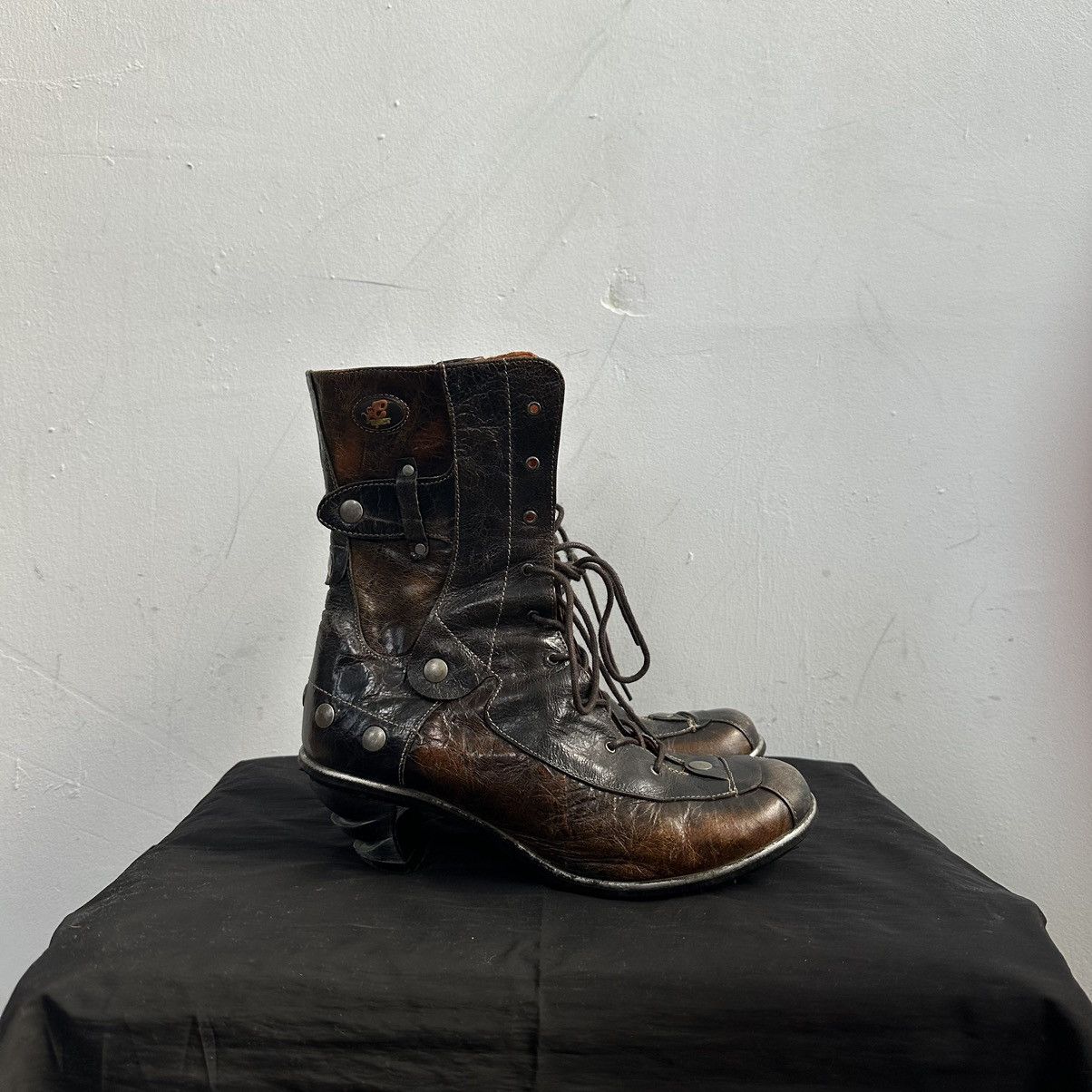 New Rock Eject high Boots heels Vintage Opium Made in Spain Size US 7 / IT 37 - 1 Thumbnail