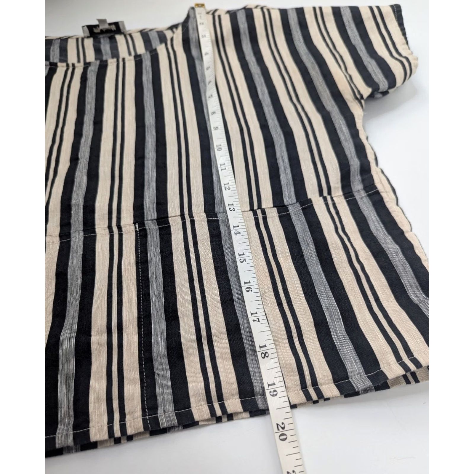 Madewell Madewell Blouse Cropped Boxy Linen Blend Pockets Striped Short Sleeve Size S Multicolor Size S / US 4 / IT 40 - 4 Thumbnail