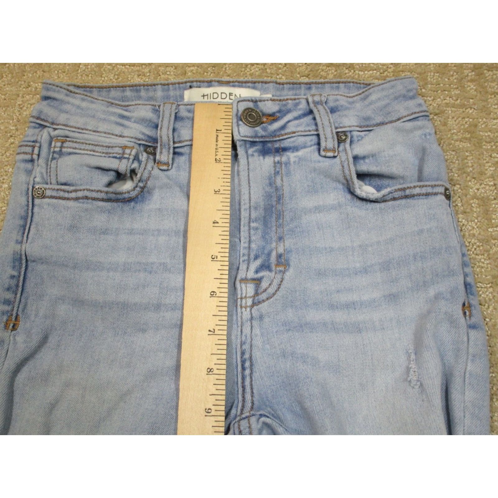 Vintage Hidden Jeans Women 24 Blue High Rise Flared Distressed Light Wash Fray Hem Pants 5-Pocket Denim Slim Regular Blue "" Size 42" / US 20 - 6 Thumbnail