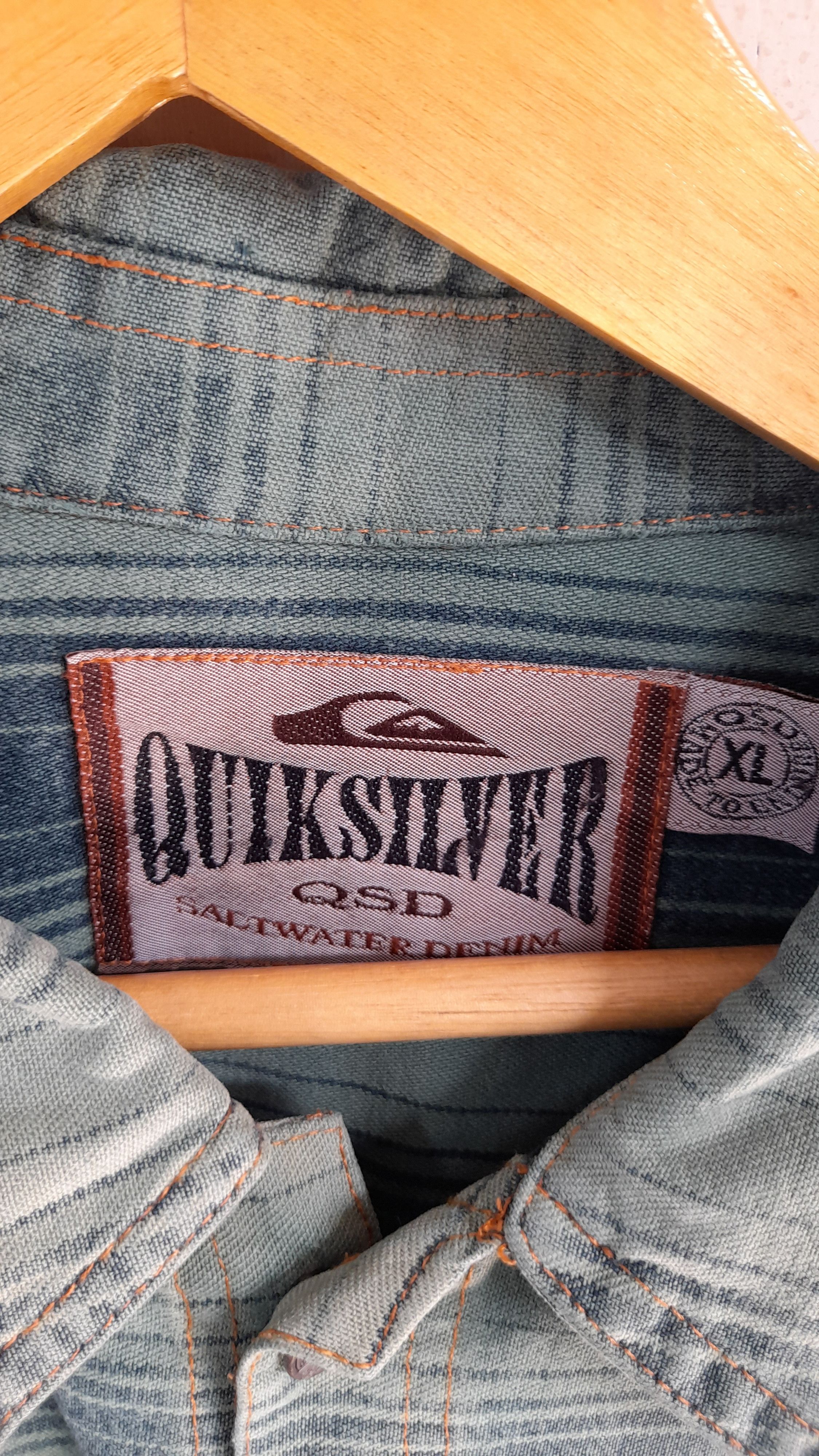 Quiksilver Vintage Quiksilver Saltwater Denim Buttons Up Size US XL / EU 56 / 4 - 3 Thumbnail