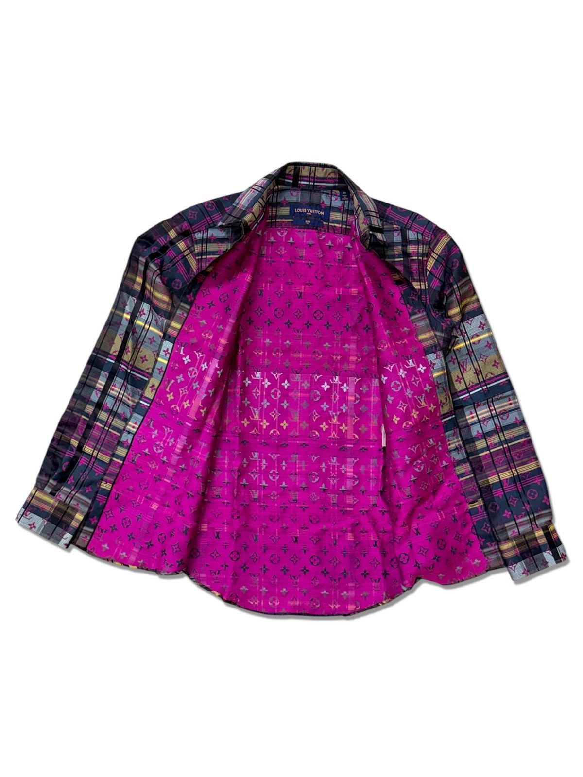 Louis Vuitton LOUIS VUITTON M Long Sleeves Silk Dress Shirt Check Plaid Size US M / EU 48-50 / 2 - 4 Thumbnail