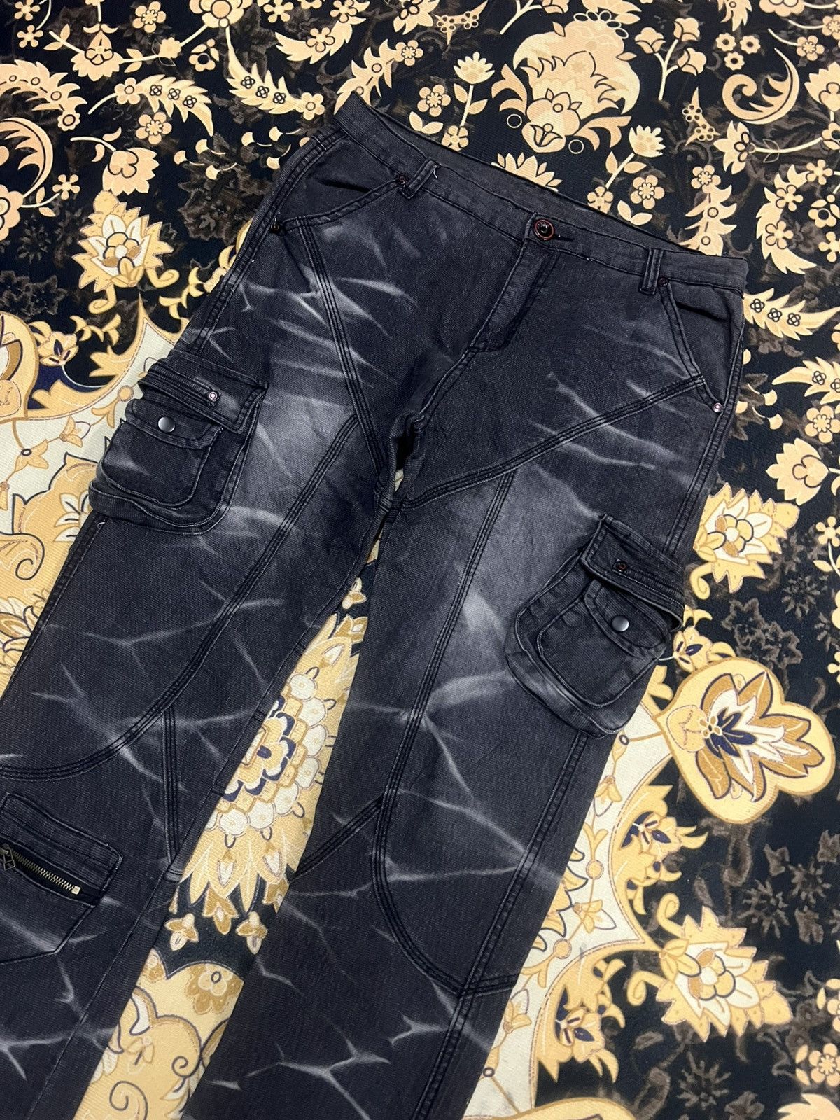 Japanese Brand × Vintage UNKNOWN DISTRESSED CARGO PANT Size US 30 / EU 46 - 4 Thumbnail