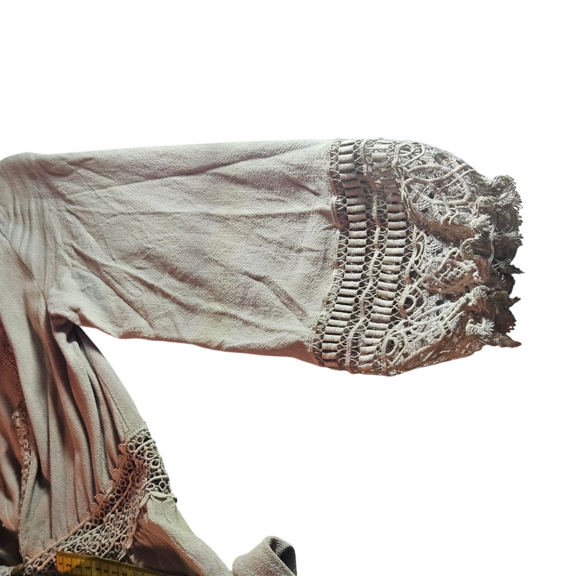 Other Gimmicks Tan Maxi Kimono Duster Lace S Resort wear Artisan N Size S / US 4 / IT 40 - 11 Thumbnail