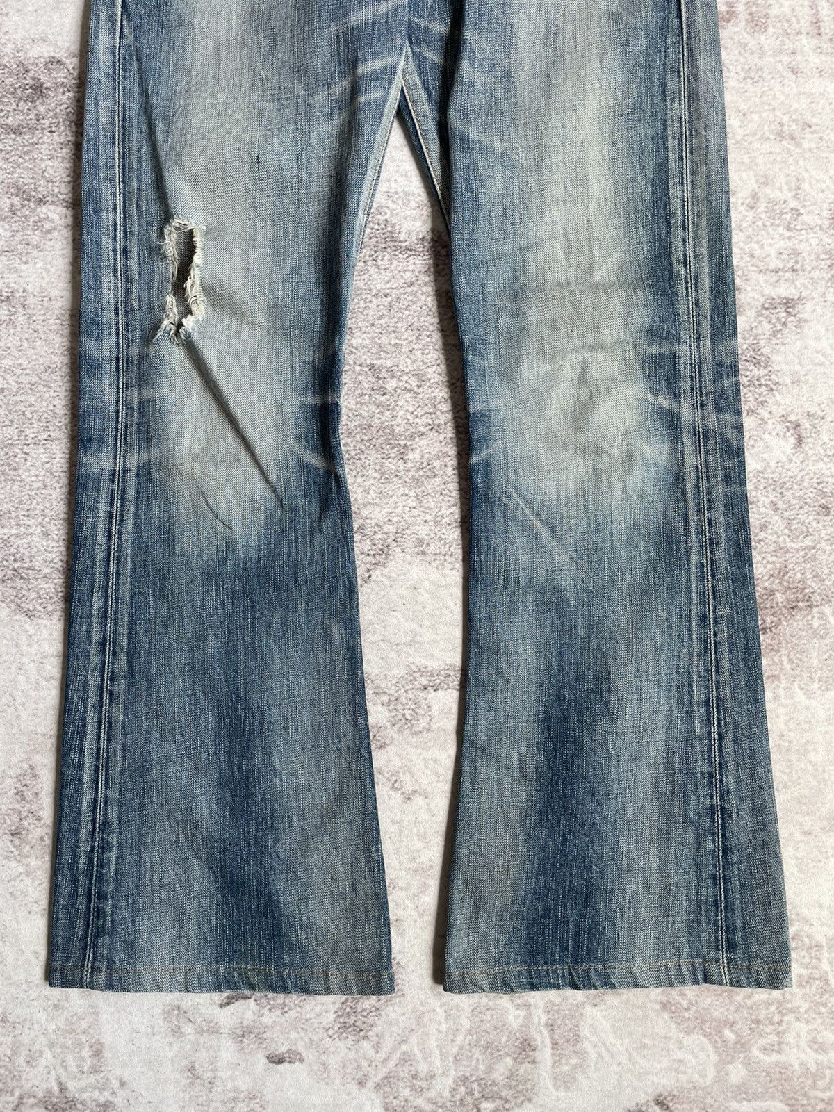 20471120 × Edwin × If Six Was Nine Vintage Thrashed Edwin 503 Flare Denim Pants Size US 31 - 5 Thumbnail