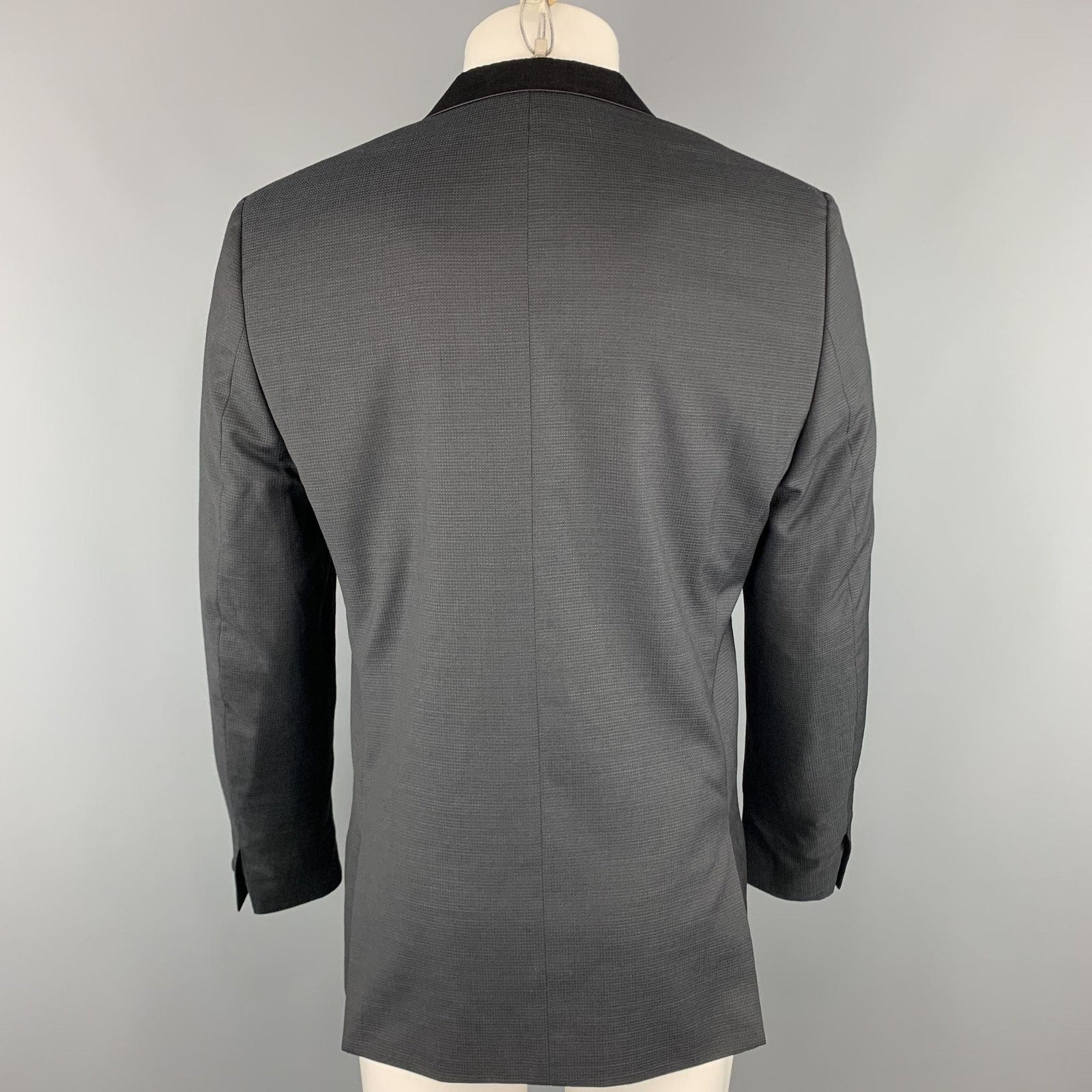 The Kooples THE KOOPLES Black Wool Peak Lapel Sport Coat 42 Size 42R - 4 Thumbnail