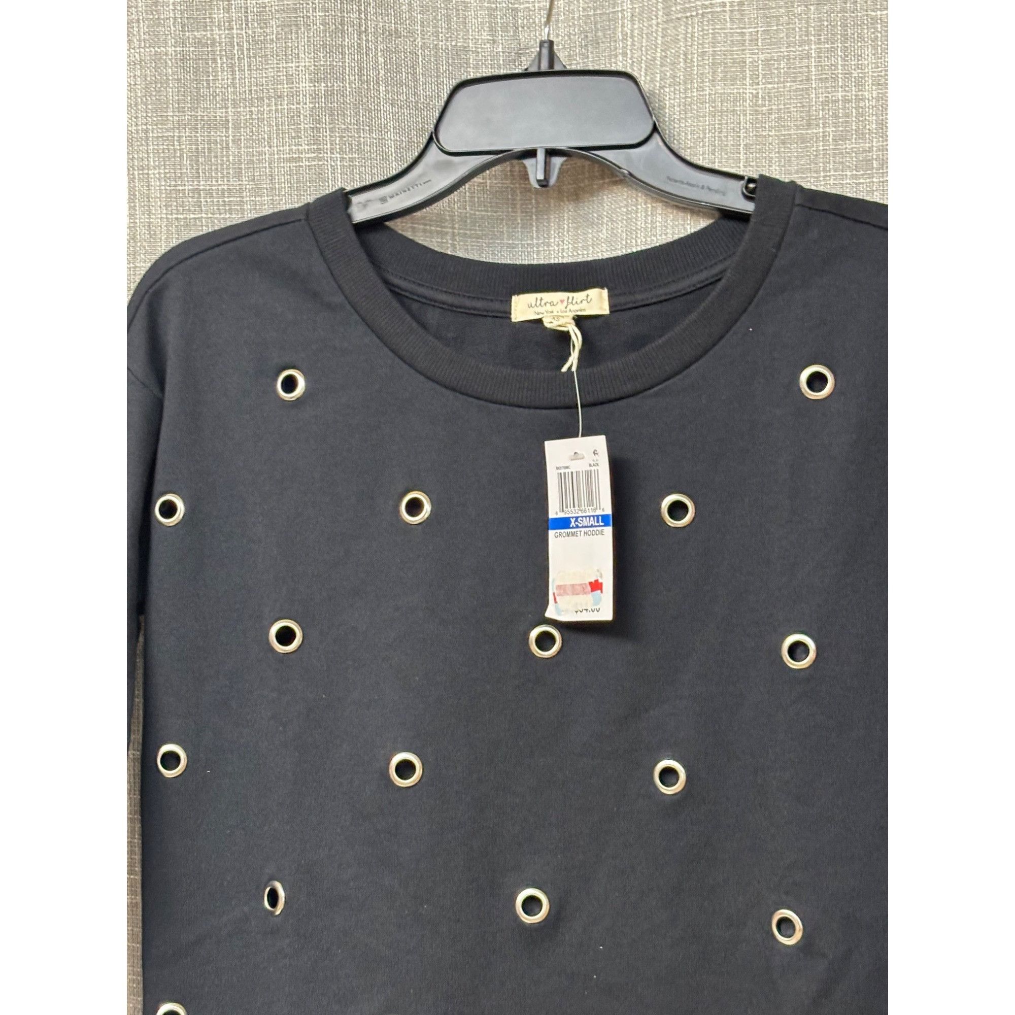 Other Ultra Flirt Grommet Embellished Sweatshirt, Black, XS Size XS / US 0-2 / IT 36-38 - 4 Thumbnail
